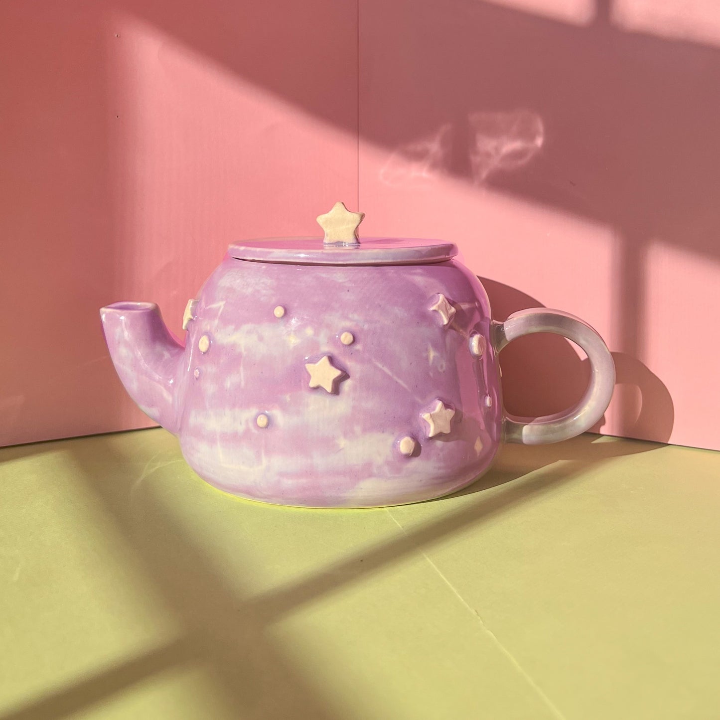 lilac starry teapot