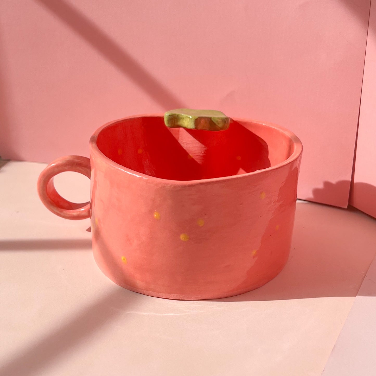 Pink strawberry mug