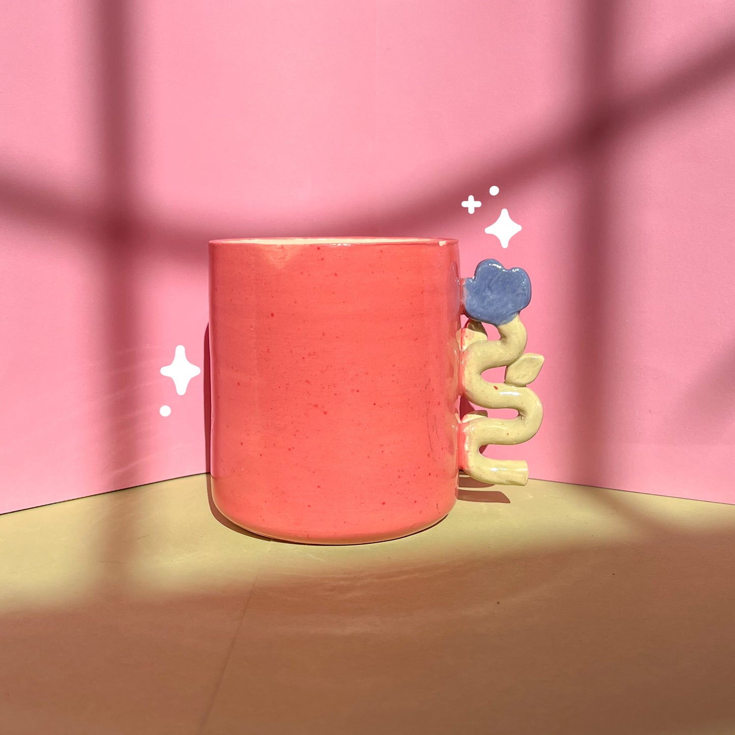 Flower handle mug