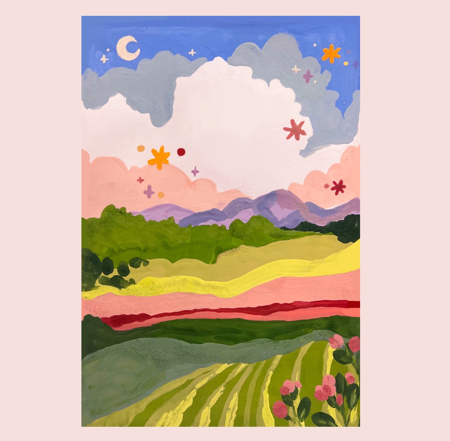 Whimsical fields print