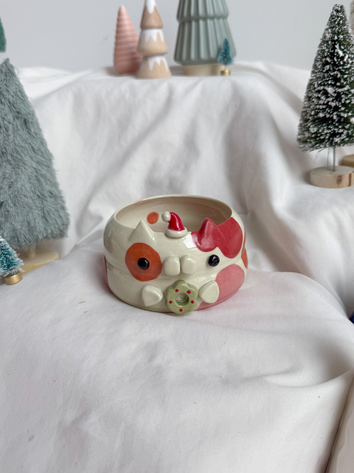 Christmas Calico Matcha Dish