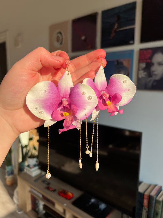 Orchid earrings