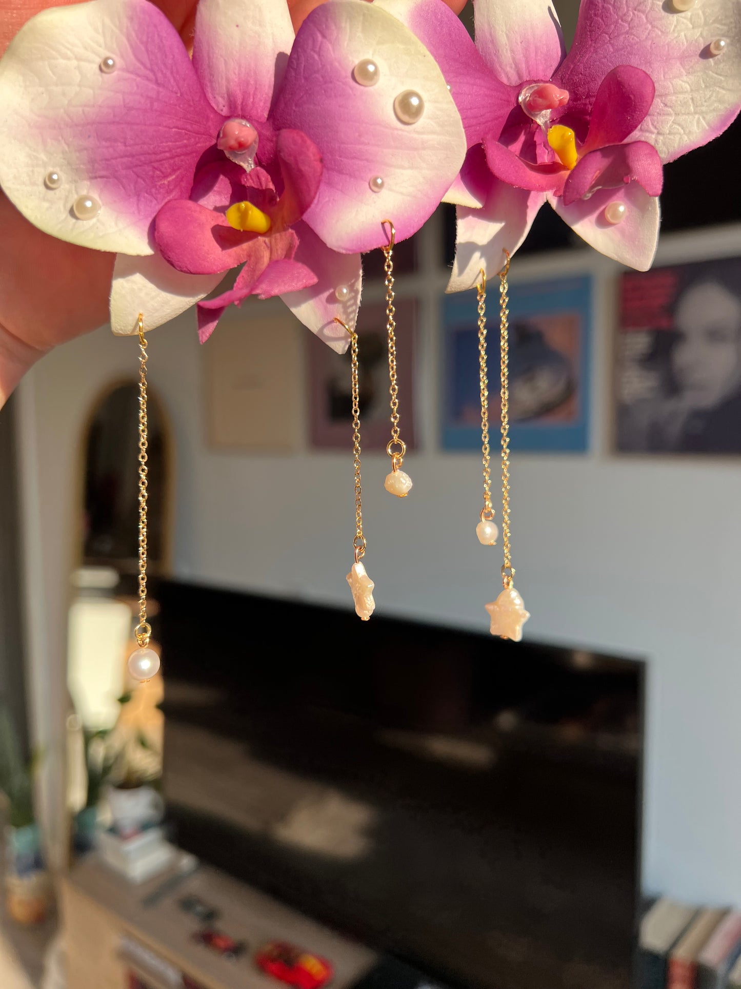 Orchid earrings