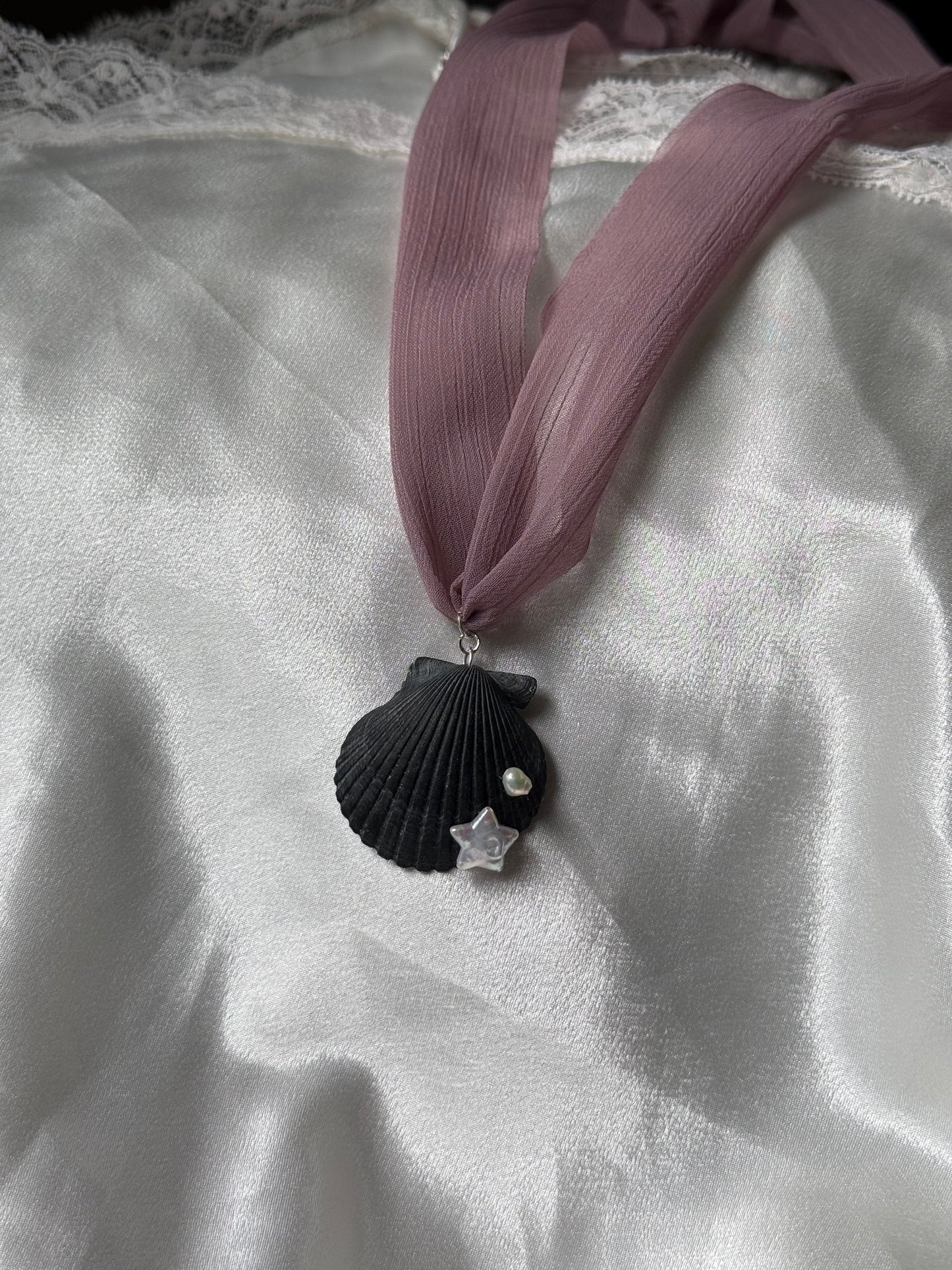 Lilac Scallop Scarf necklace