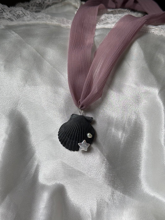 Lilac Scallop Scarf necklace