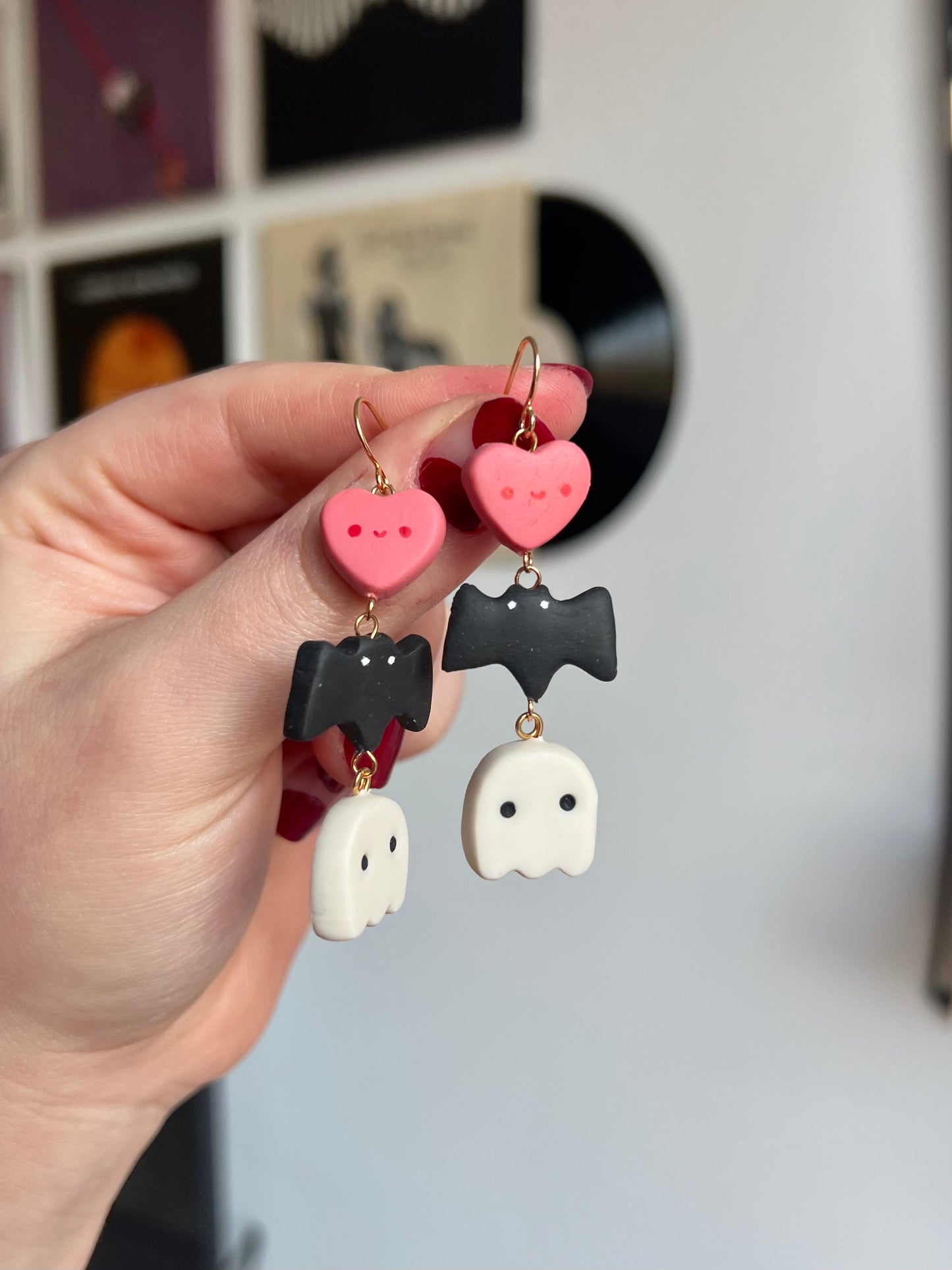 Love bat earrings