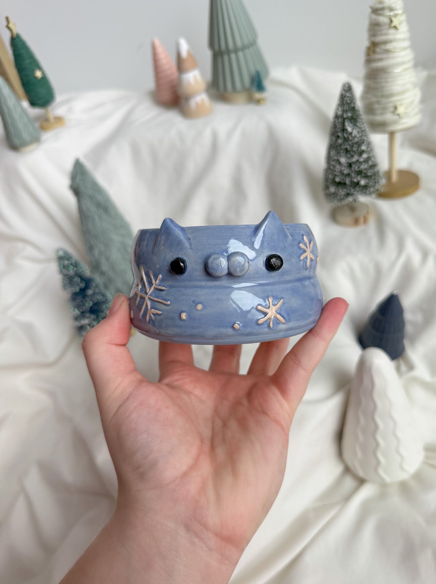 Snowflake Kitty Matcha Bowl