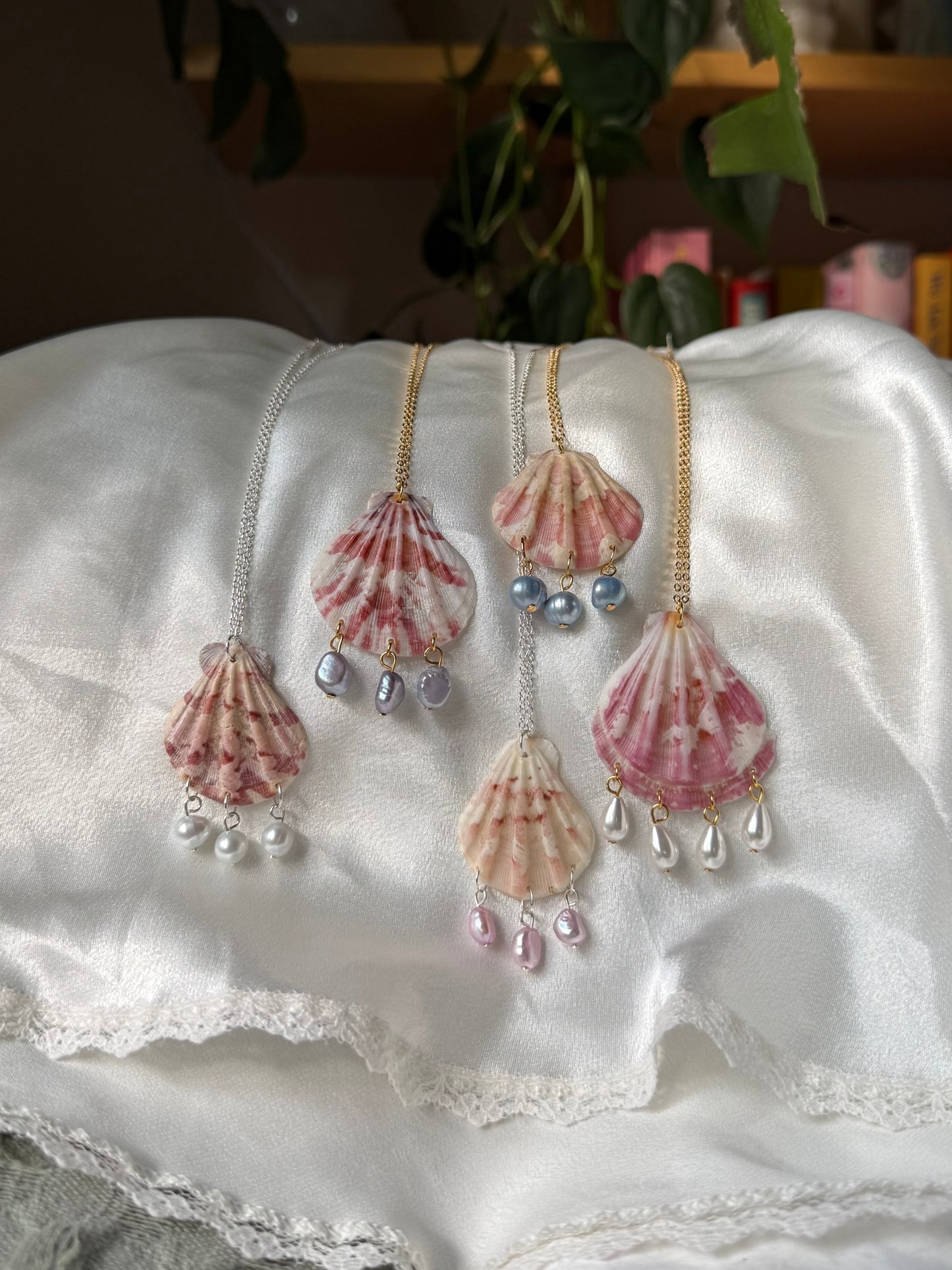 Sunset Scallop necklaces