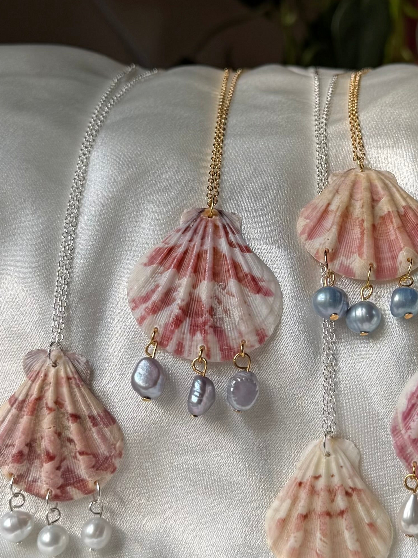 Sunset Scallop necklaces