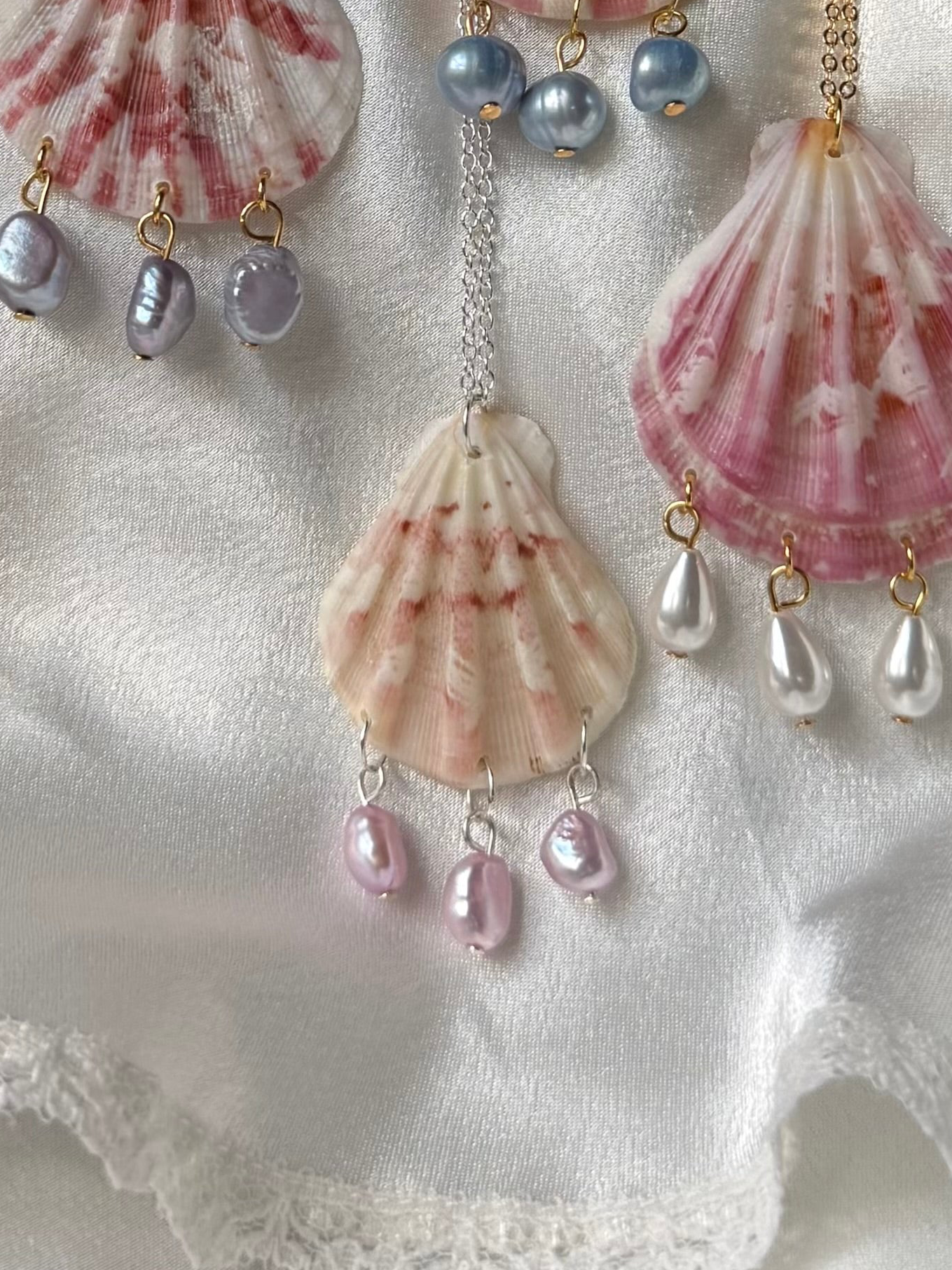 Sunset Scallop necklaces