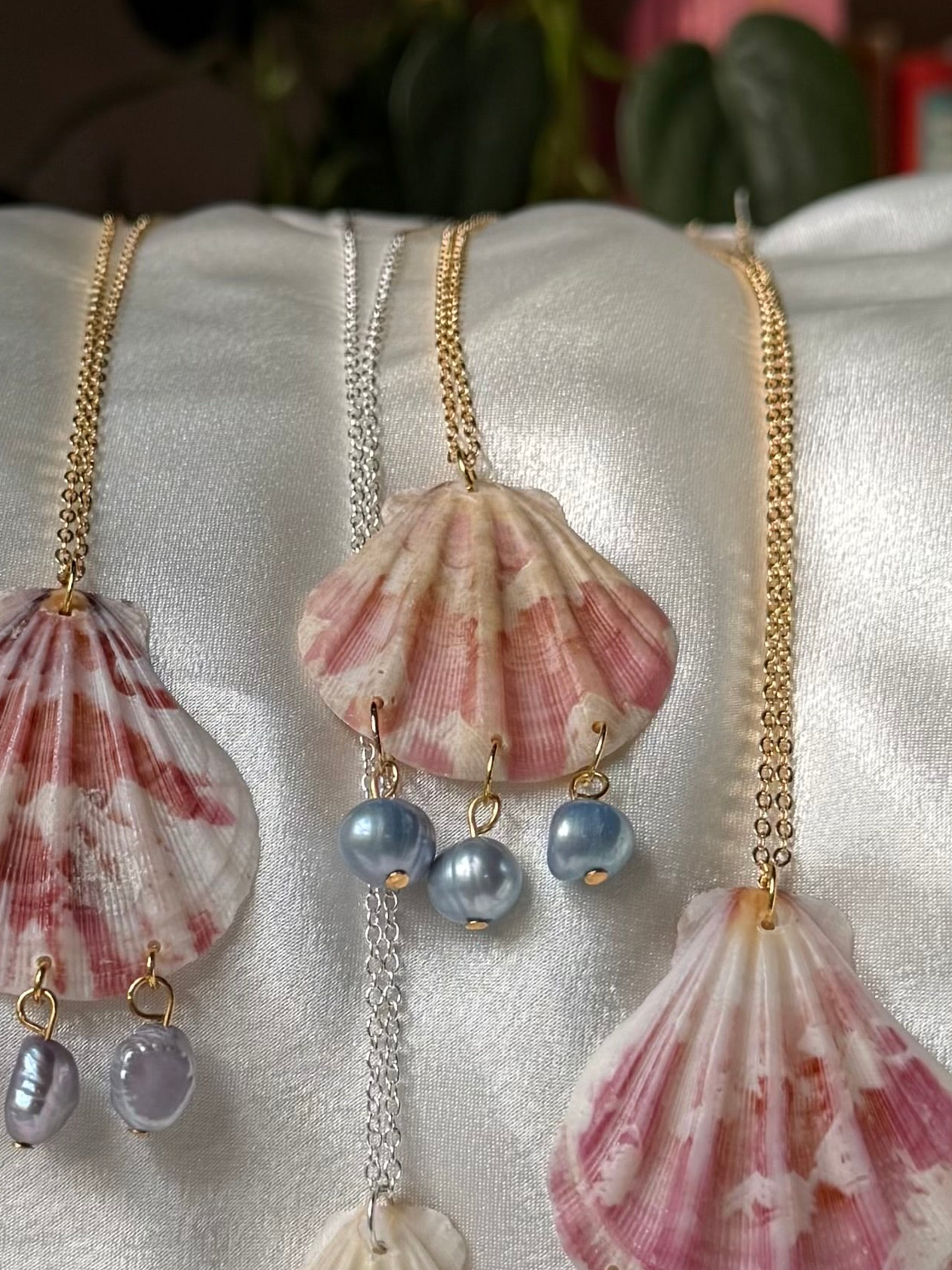 Sunset Scallop necklaces