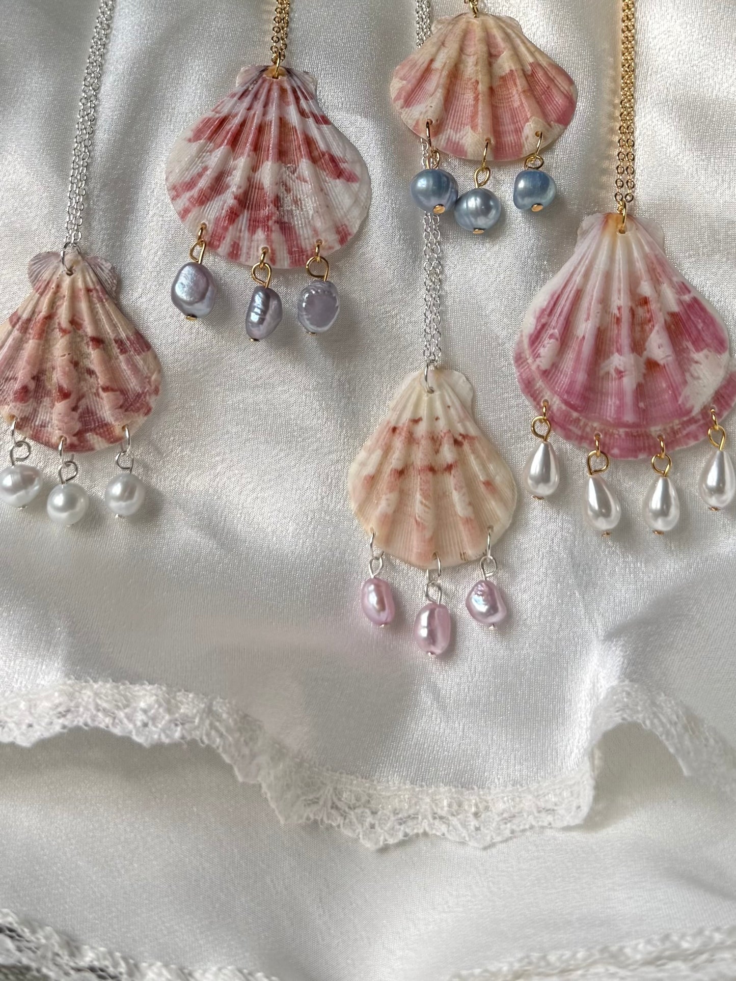 Sunset Scallop necklaces