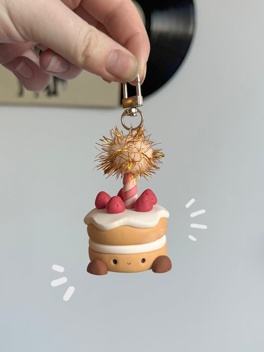 Birthday cake keychain