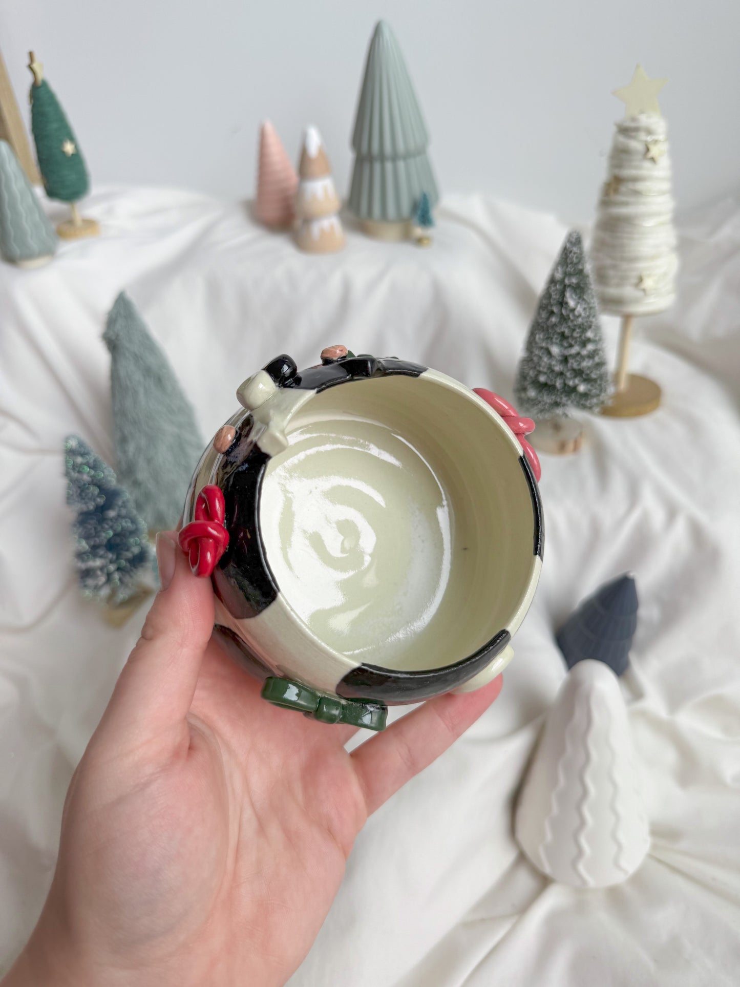 Christmas Bows Kitty Matcha Bowl