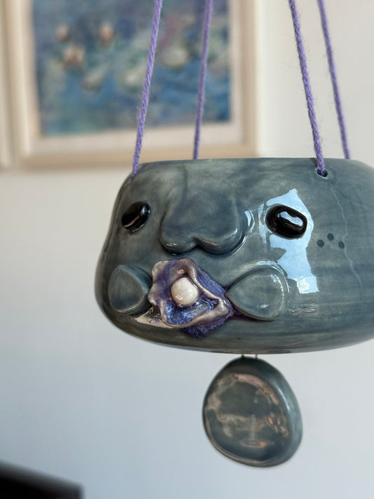 Monty Manatee hanging planter
