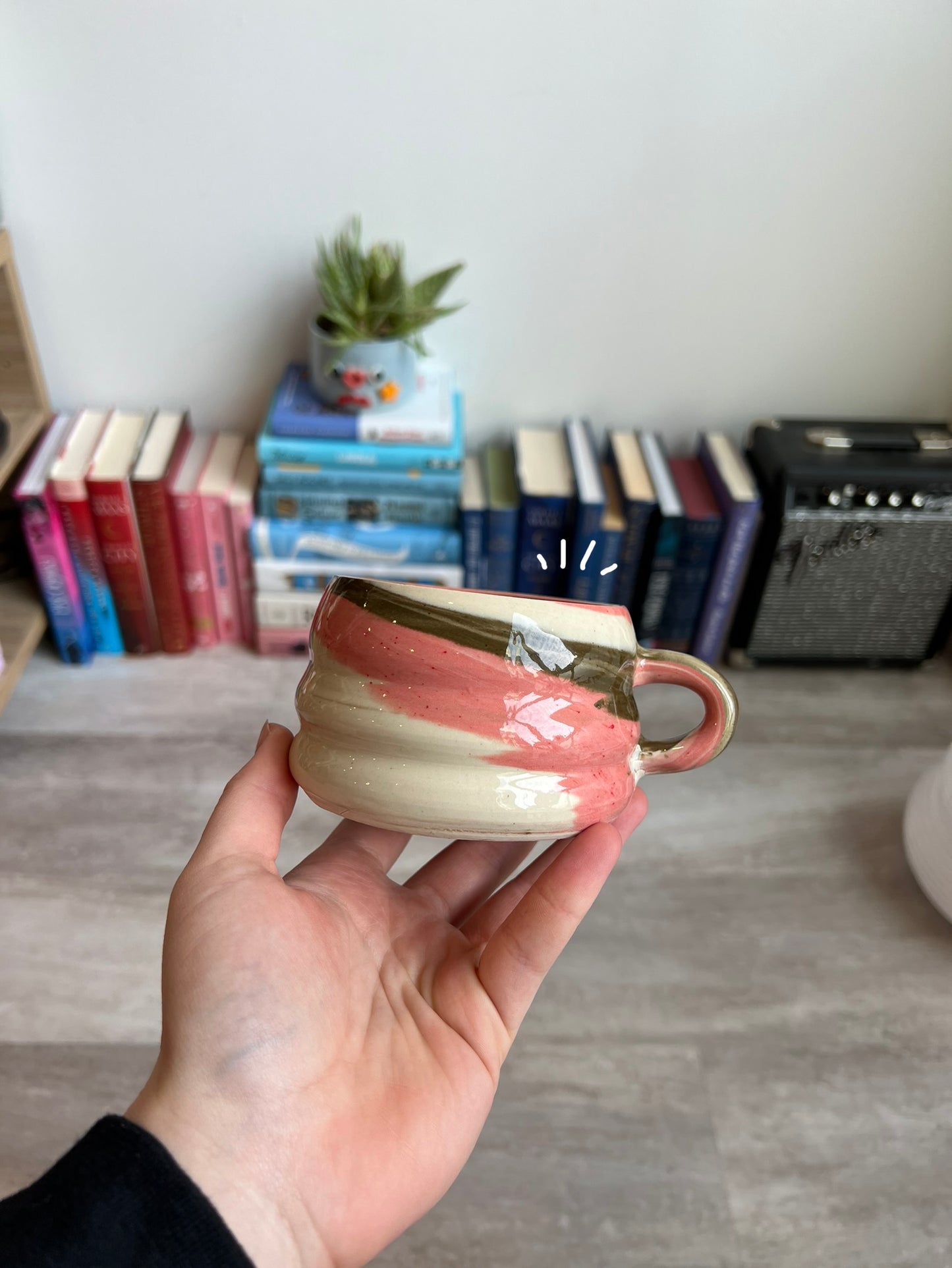 Pinky Matcha swirl mug