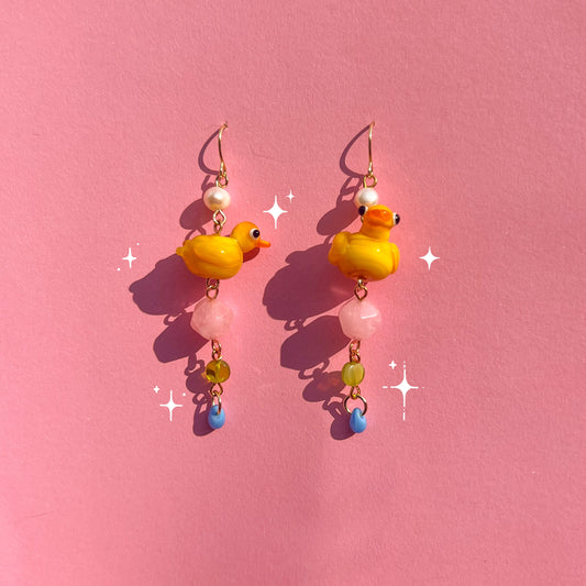 Ducky beaded earrings