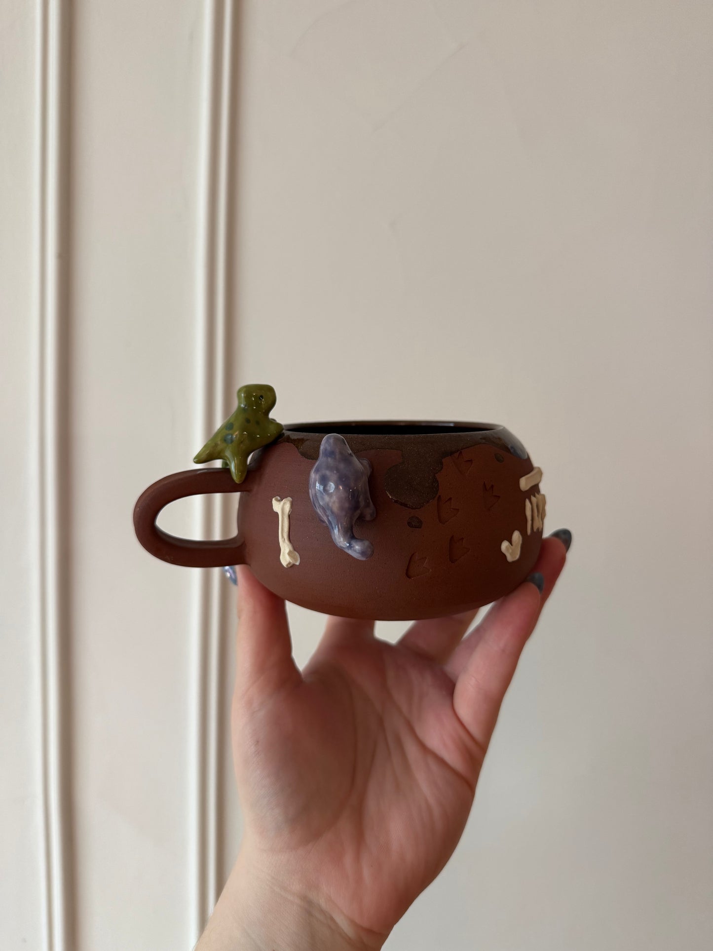 Purple & Green Dino Tracks Mug