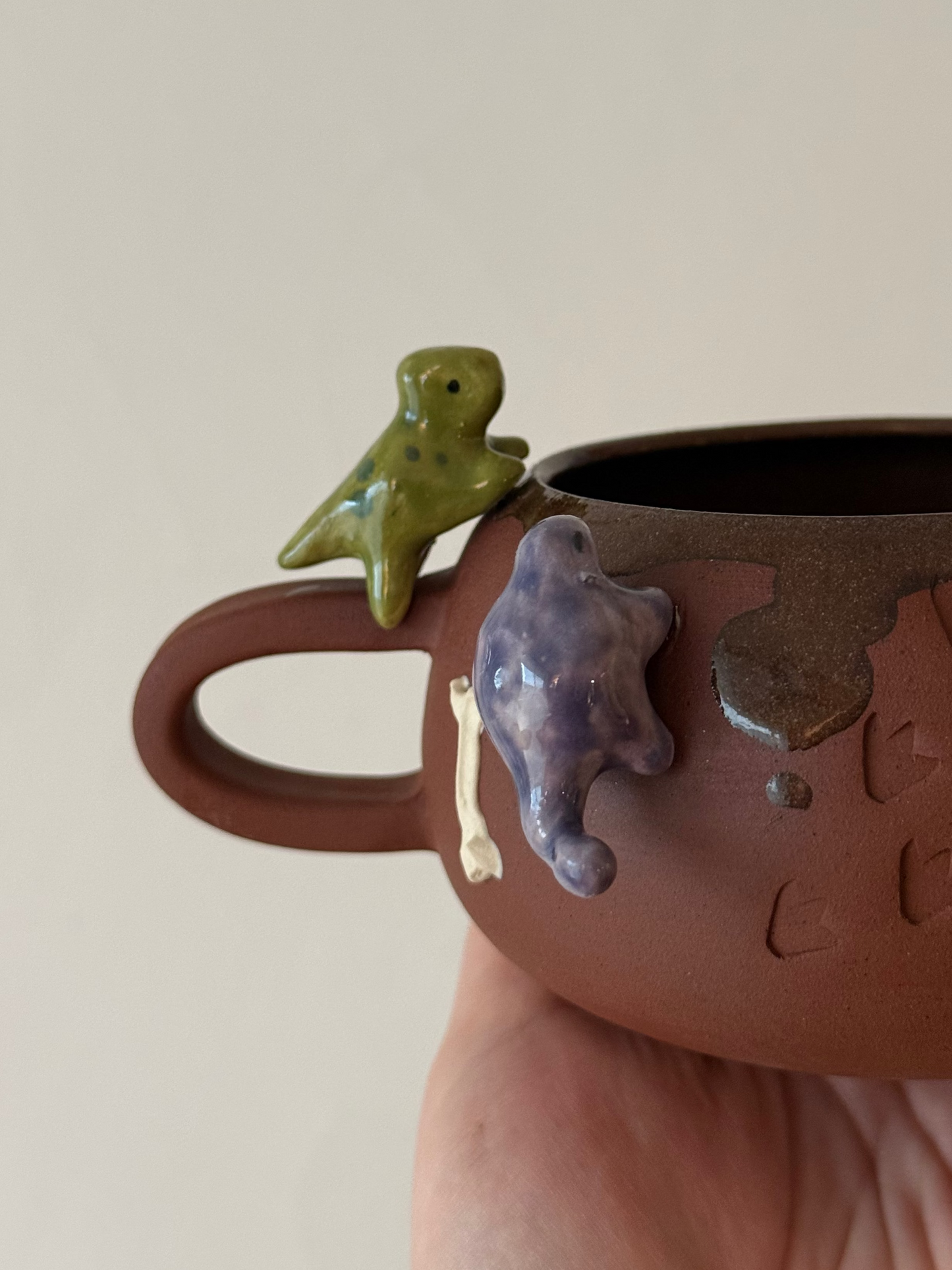 Purple & Green Dino Tracks Mug