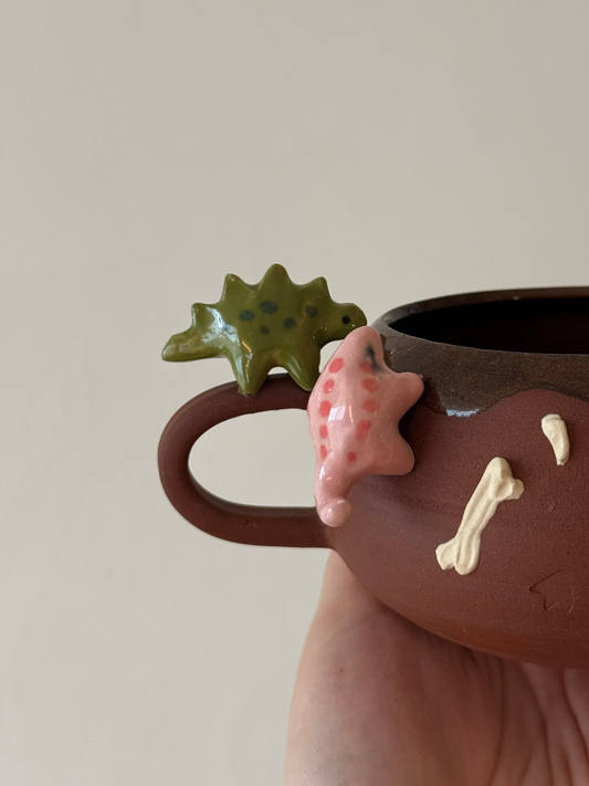 Pink & Green Dino Tracks Mug
