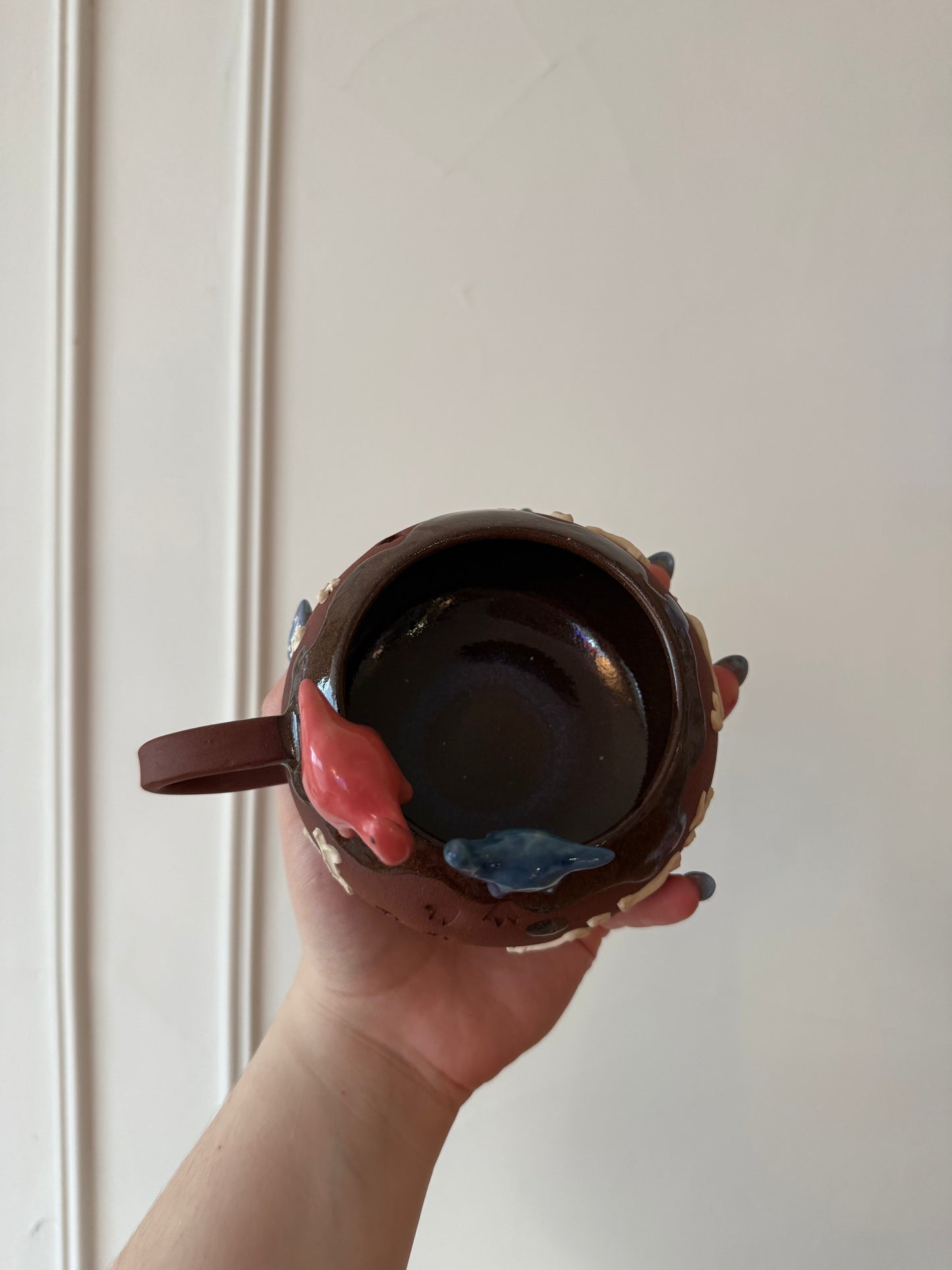 Pink & Navy Dino Tracks Mug