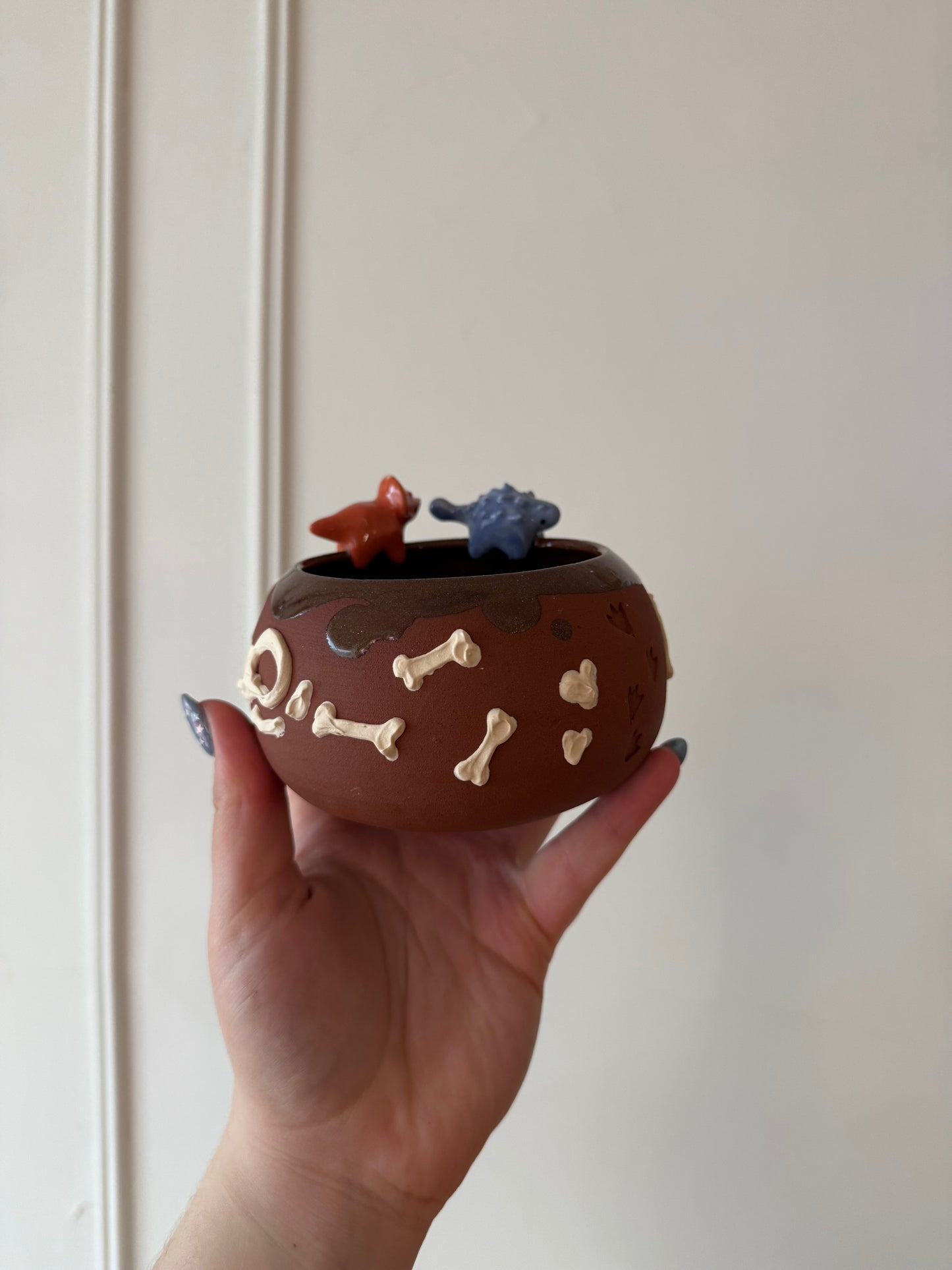 Blue & Orange Dino Tracks Piece