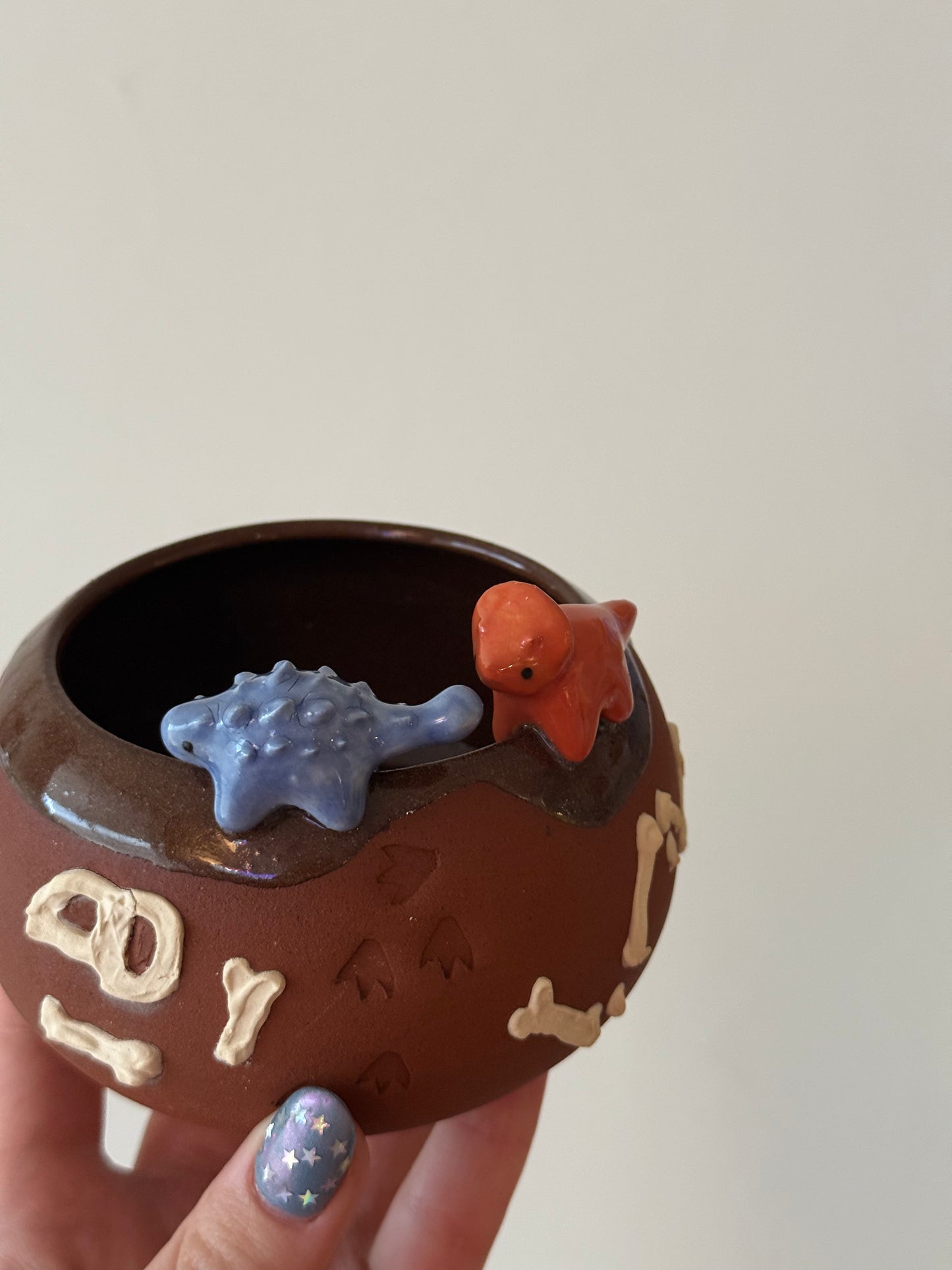 Blue & Orange Dino Tracks Piece