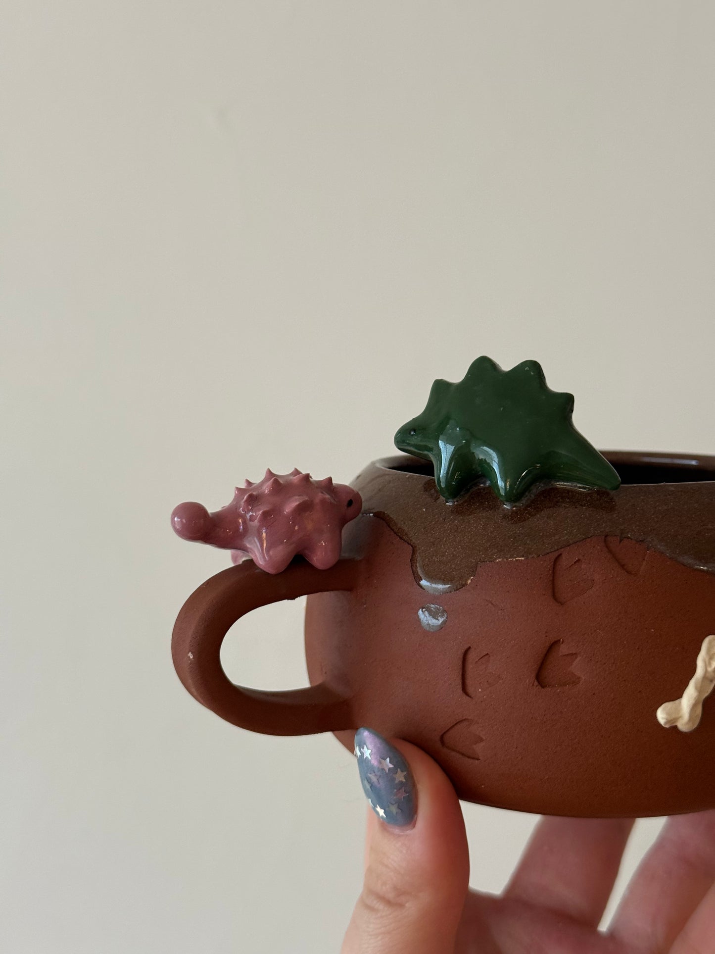 Dark Green & Lilac Dino Tracks Mug