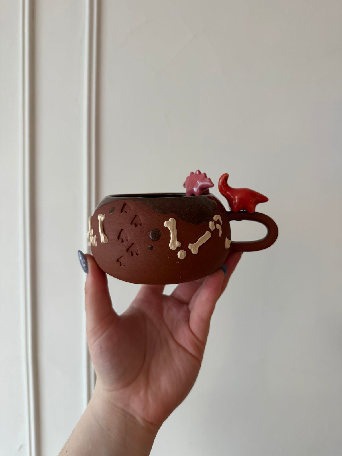 Red & Pink Dino Tracks Mug