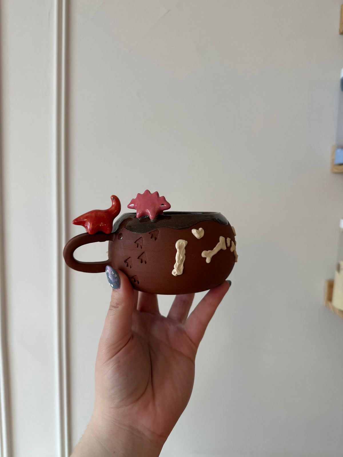Red & Pink Dino Tracks Mug
