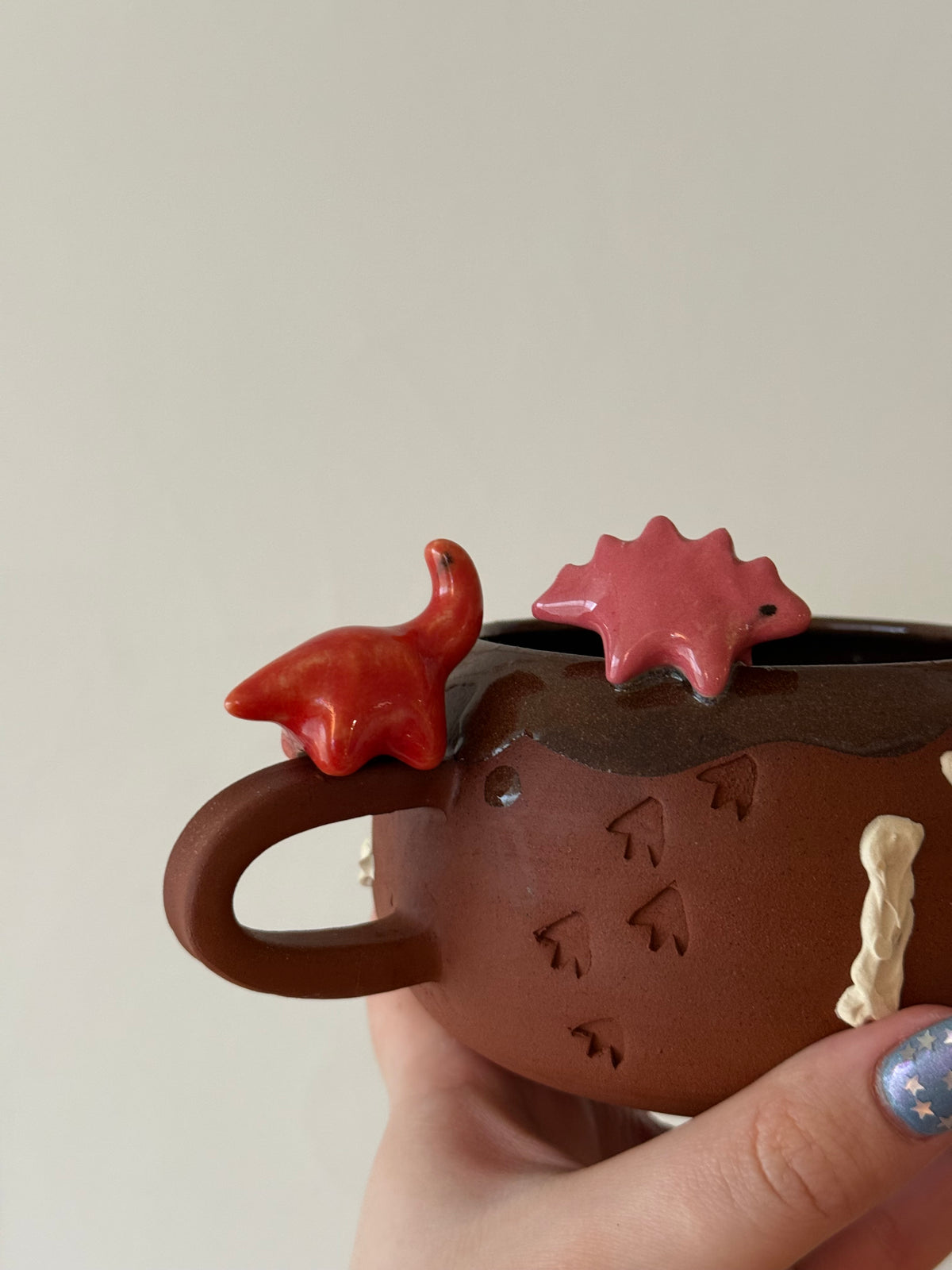 Red & Pink Dino Tracks Mug