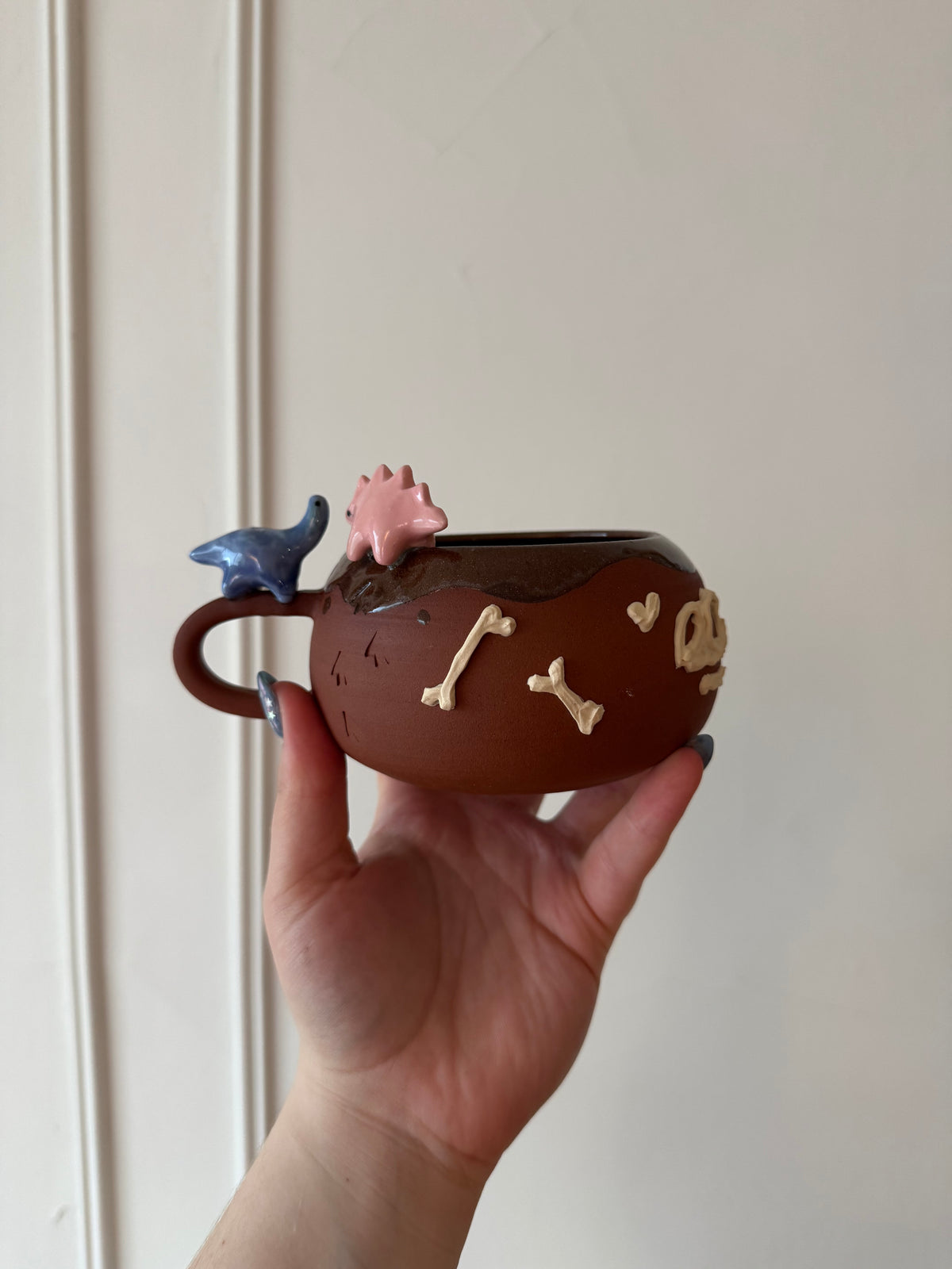 Blue & Pink Dino Tracks Mug