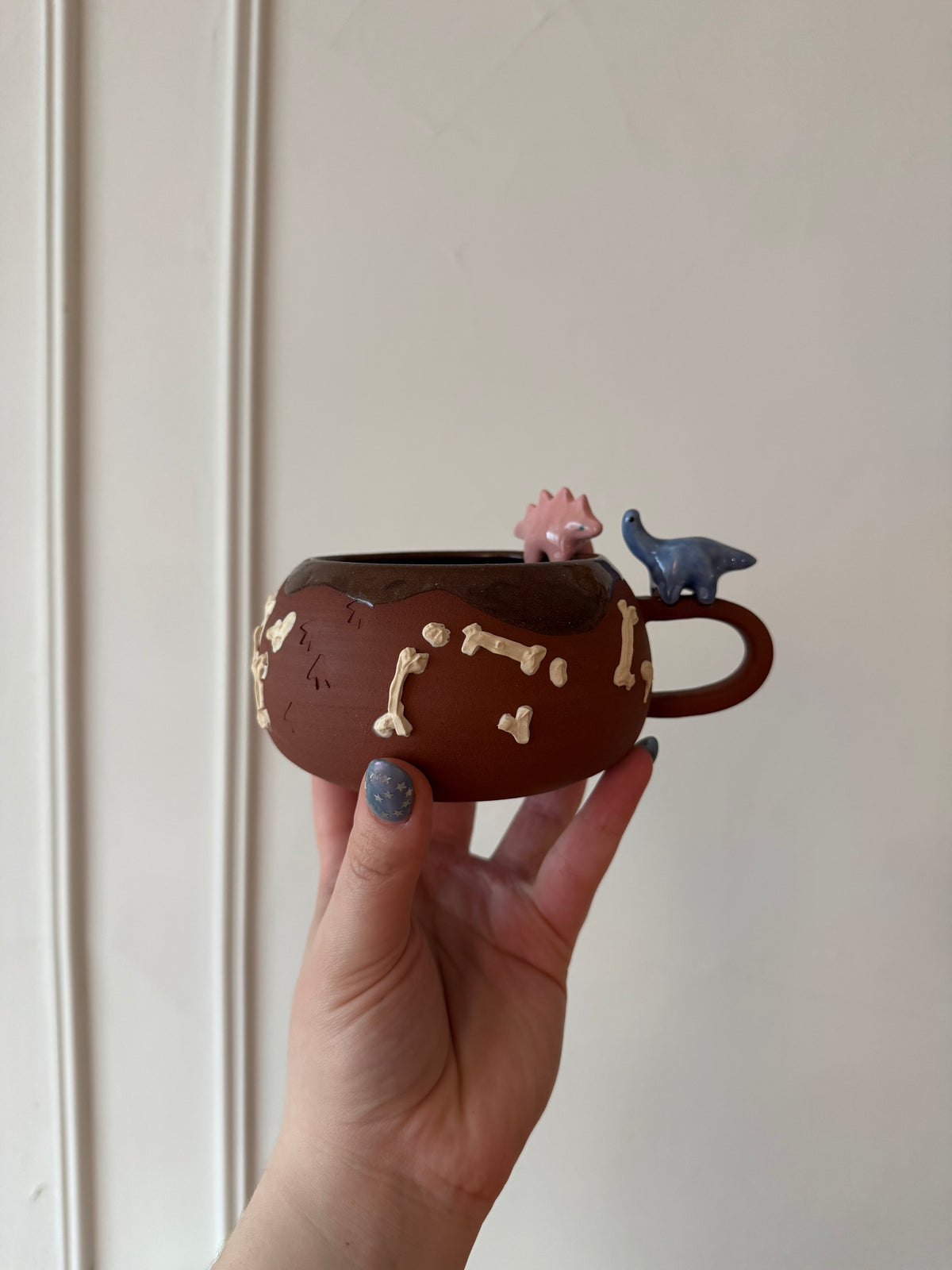 Blue & Pink Dino Tracks Mug