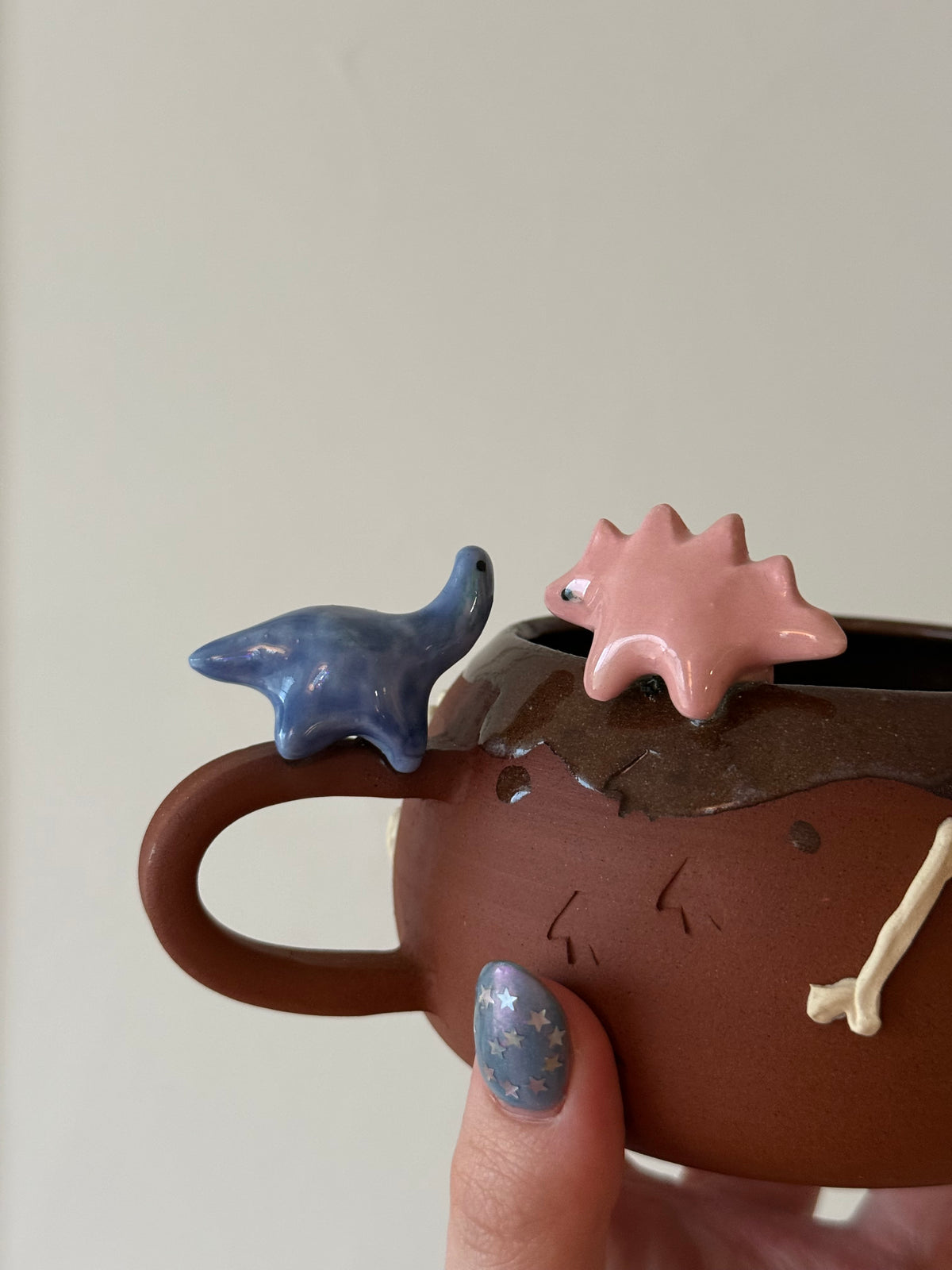 Blue & Pink Dino Tracks Mug
