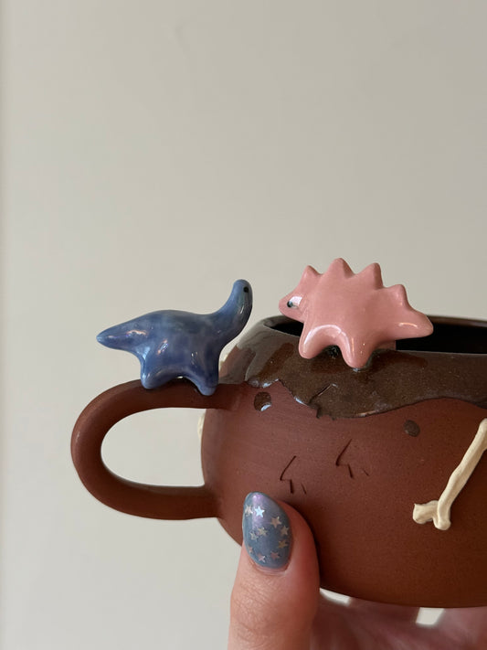 Blue & Pink Dino Tracks Mug