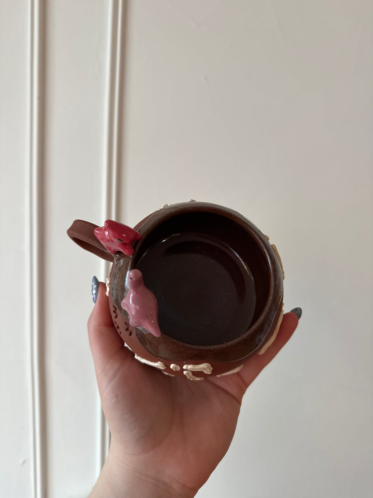 Lilac & Red Dino Tracks Mug