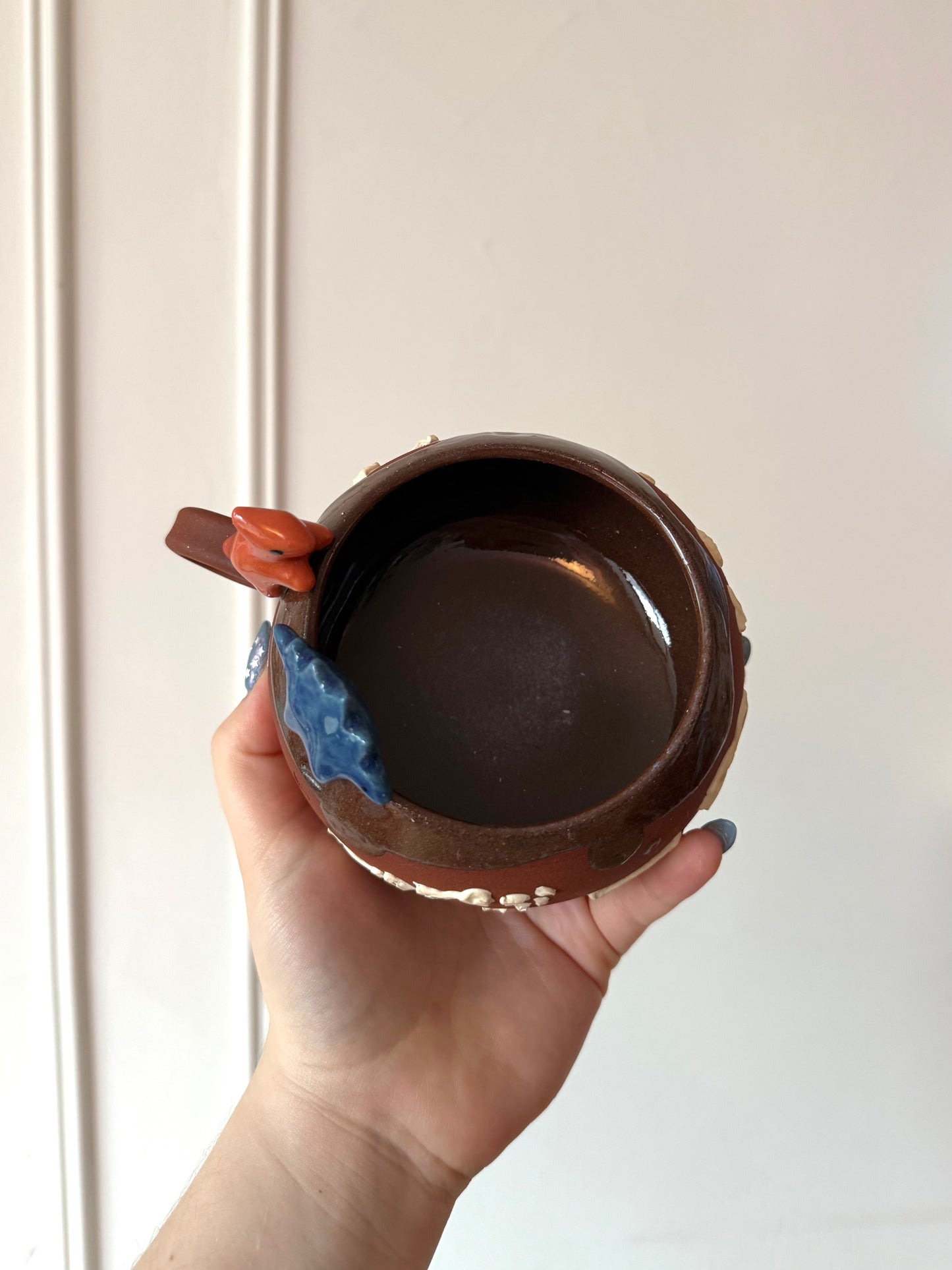Blue & Orange Dino Tracks Mug