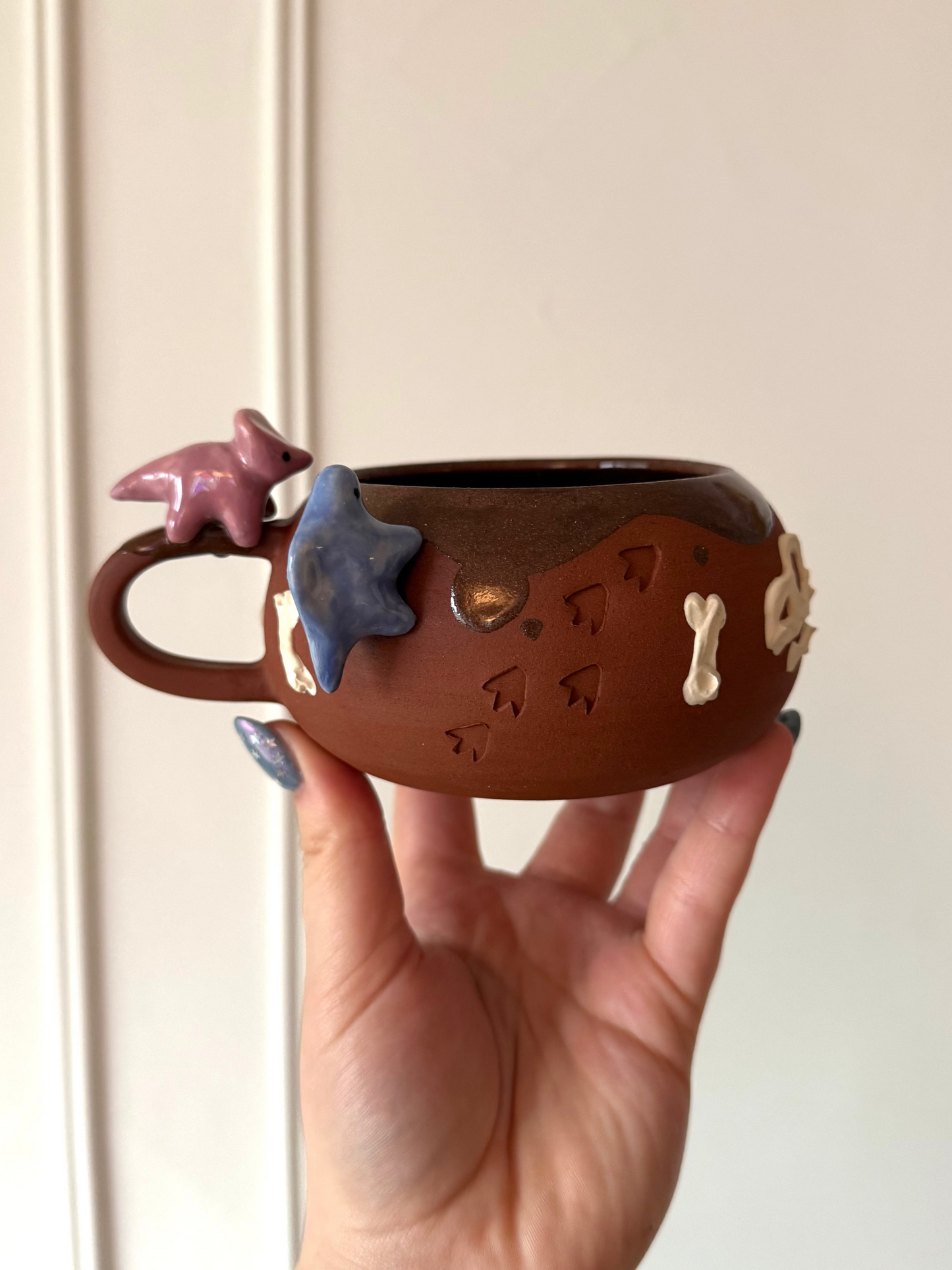 Lilac & Blue Dino Tracks Mug