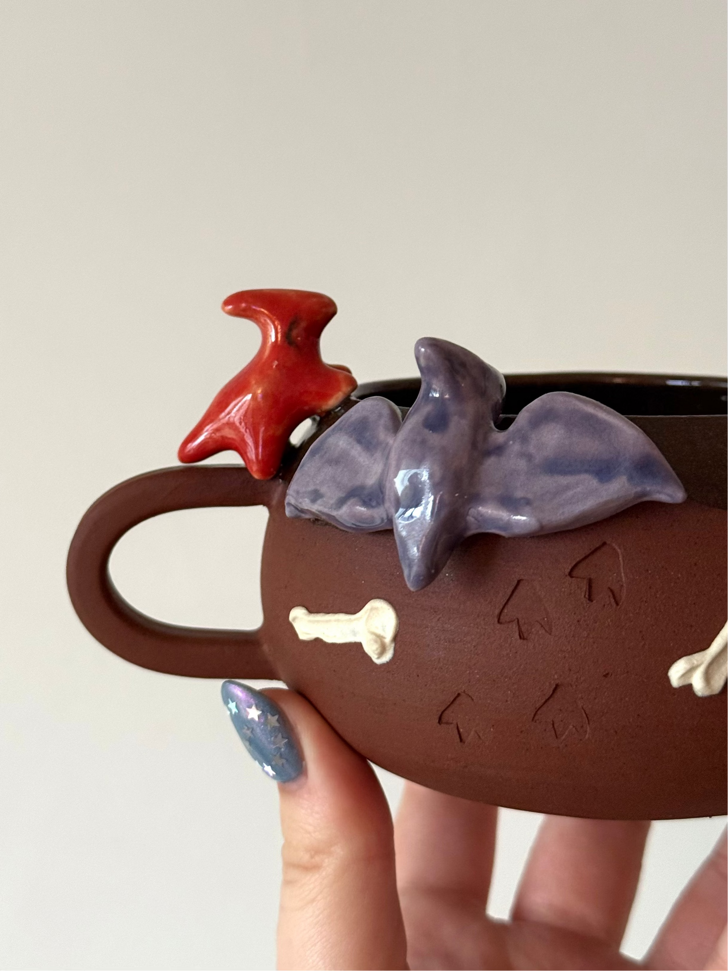 Red & Purple Dino Tracks Mug