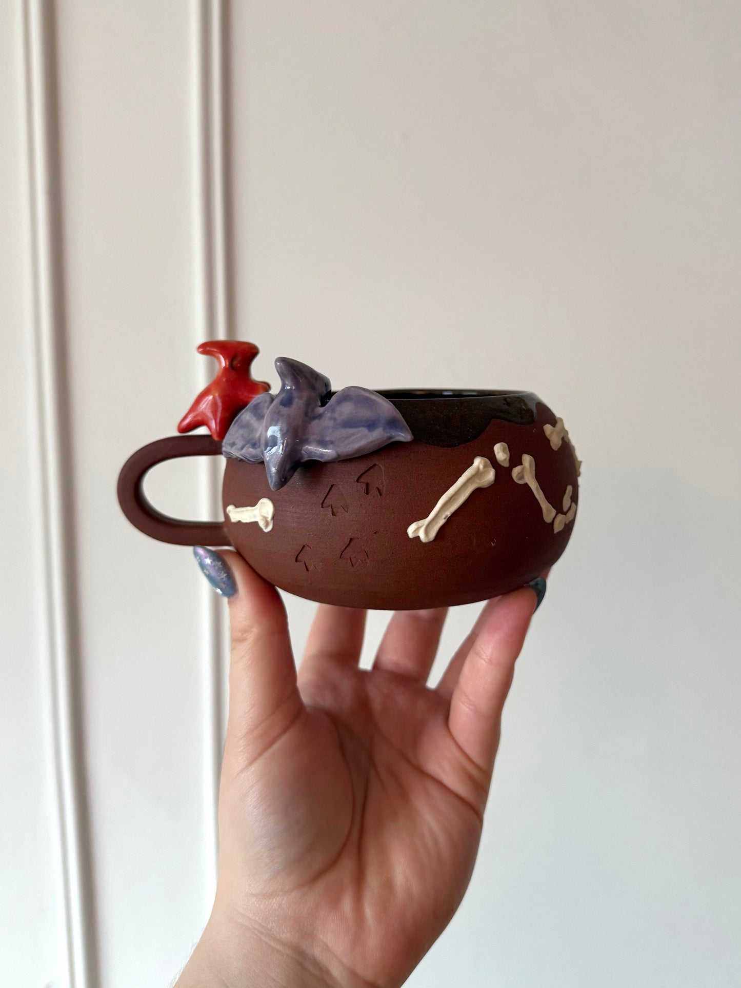 Red & Purple Dino Tracks Mug