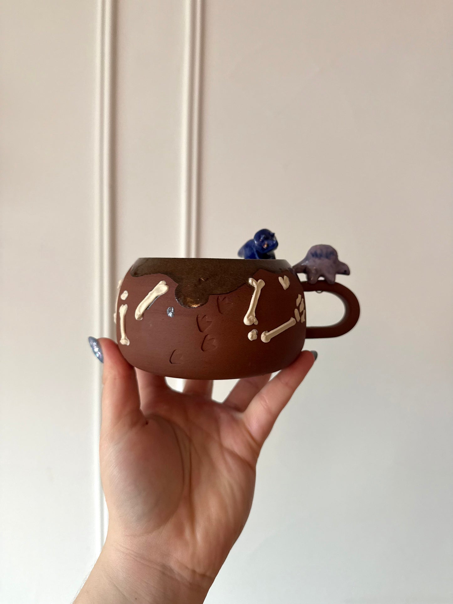 Navy & Purple Dino Tracks Mug