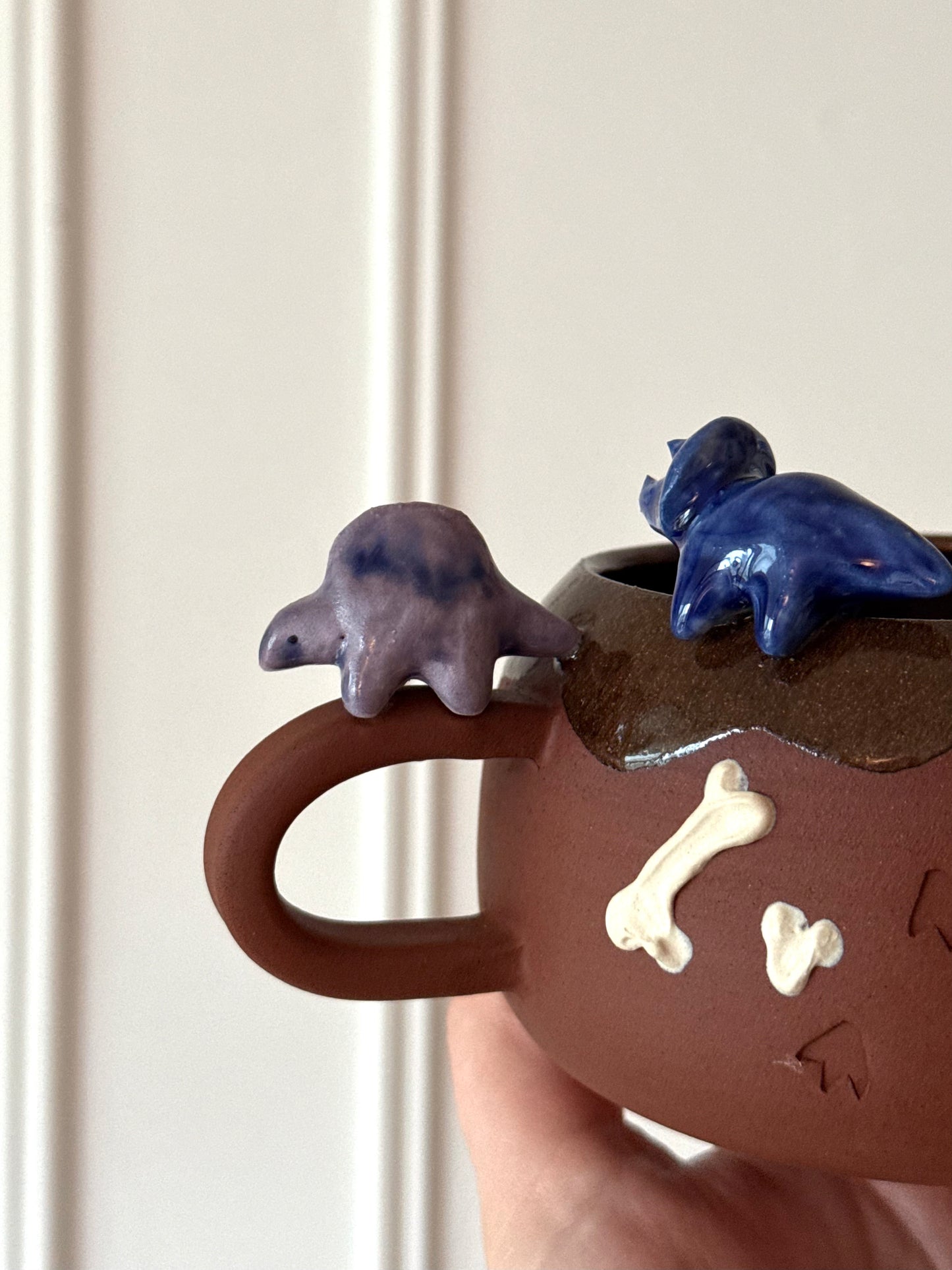 Navy & Purple Dino Tracks Mug
