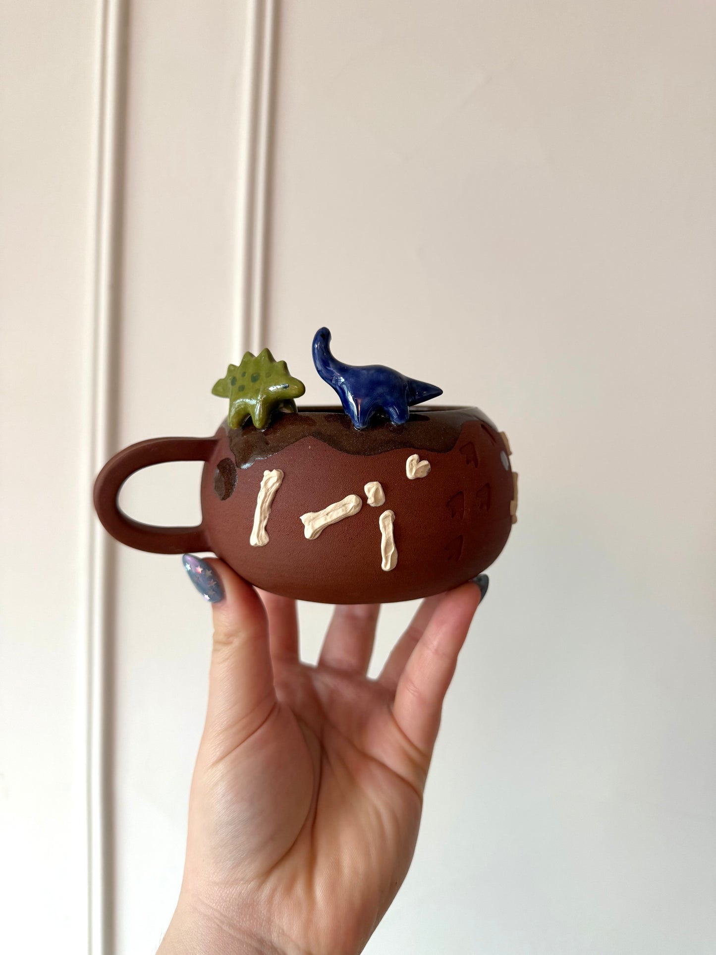 Navy & Green Dino Tracks Mug