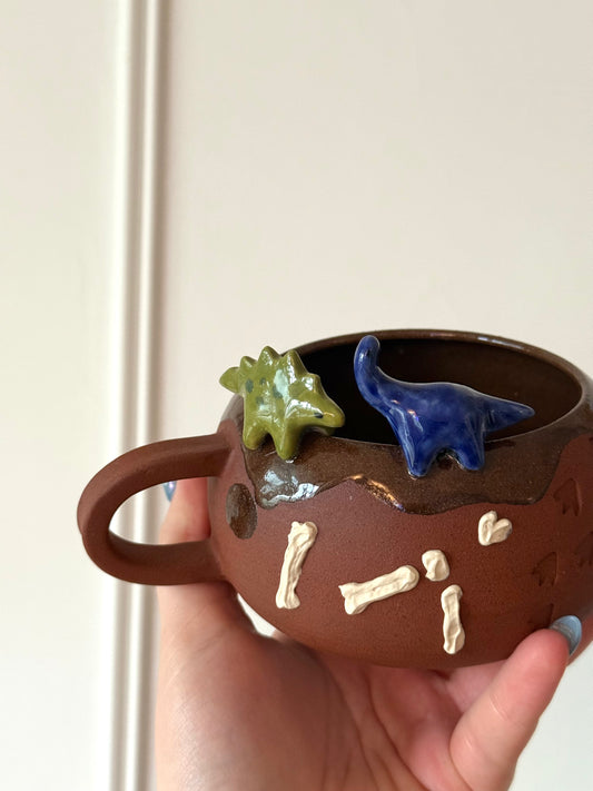 Navy & Green Dino Tracks Mug