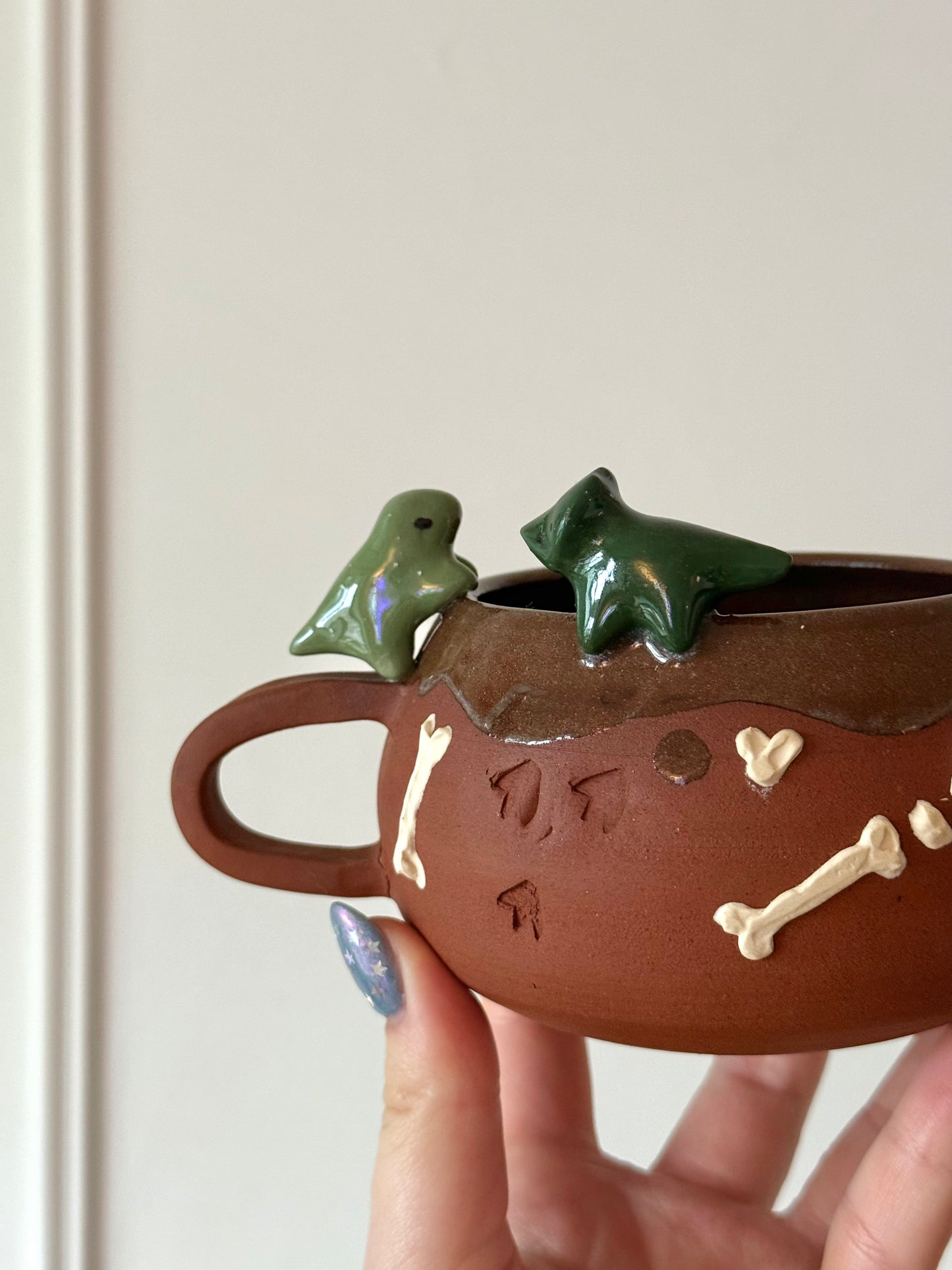 Dark Green & Green Dino Tracks Mug