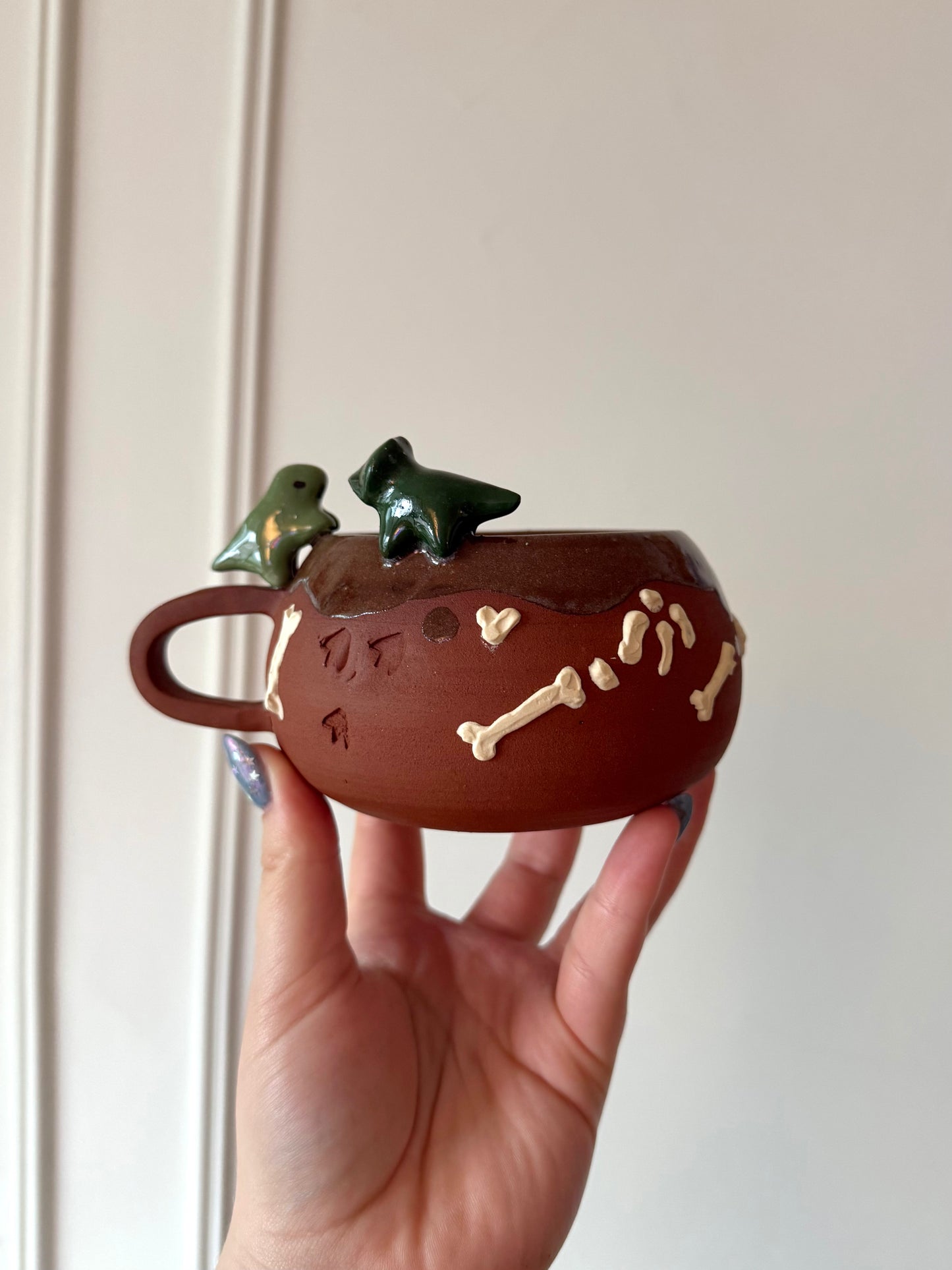Dark Green & Green Dino Tracks Mug