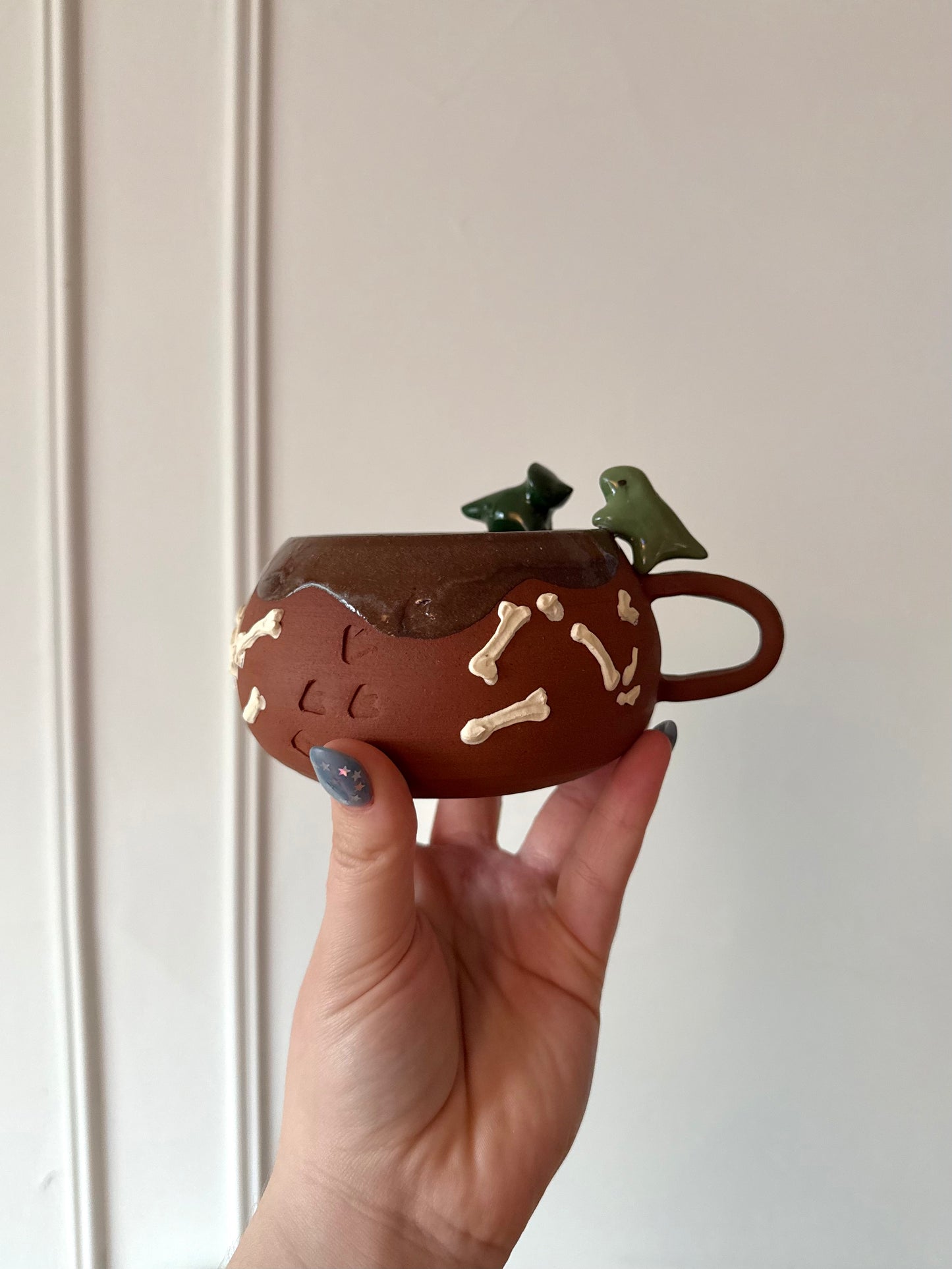 Dark Green & Green Dino Tracks Mug