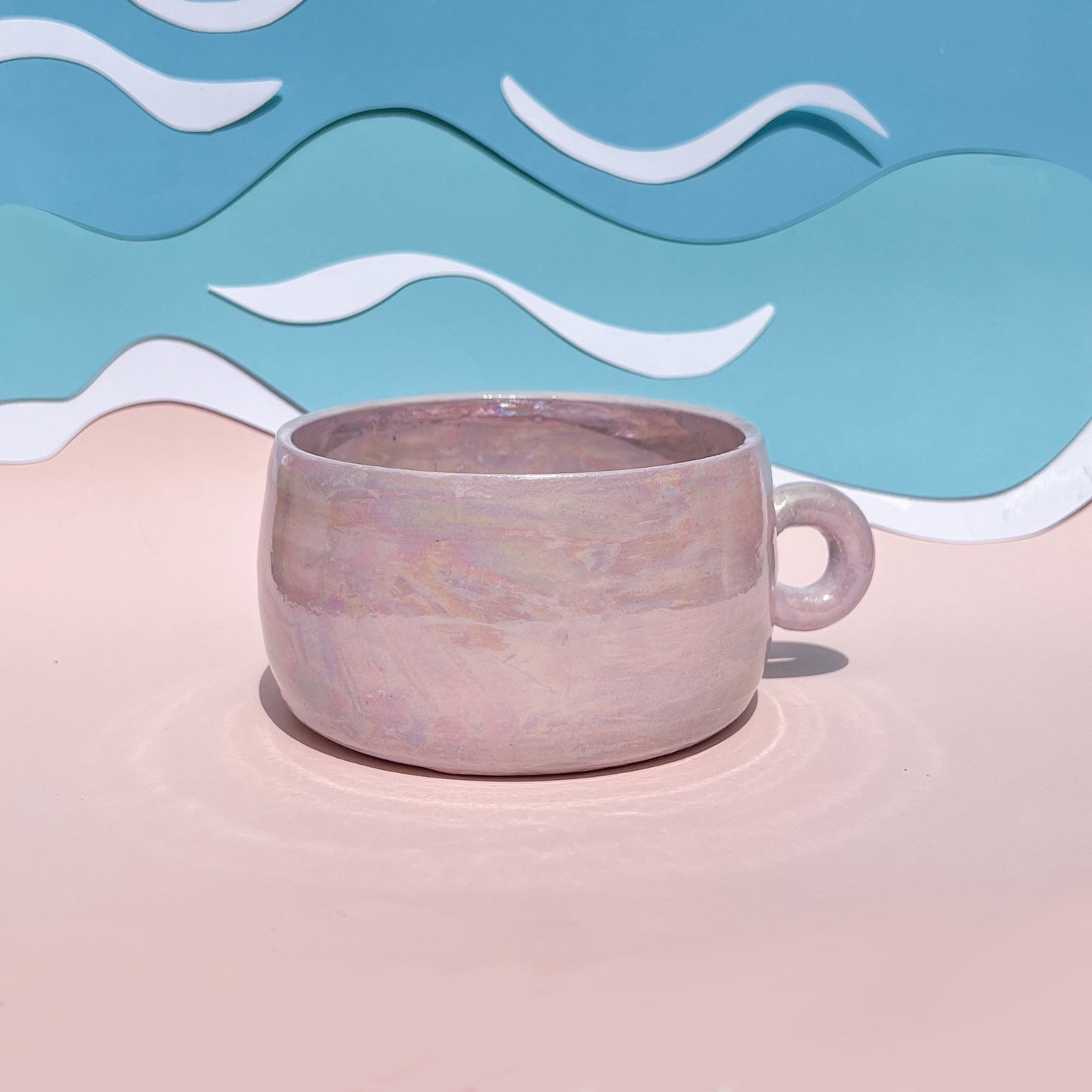 Iridescent seashell mug