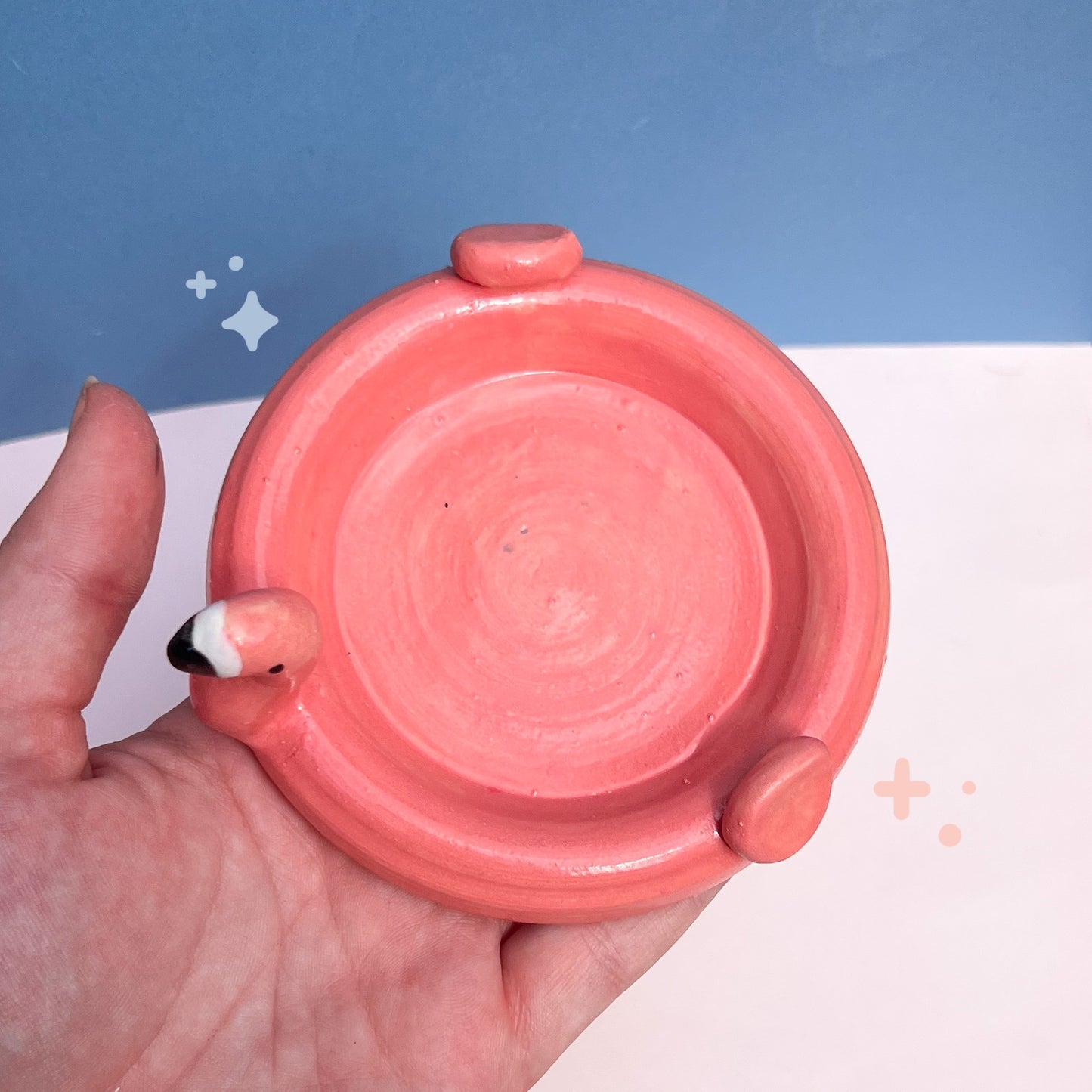 Flamingo floatie trinket dish