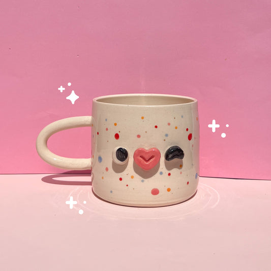 Rainbow speckled mug